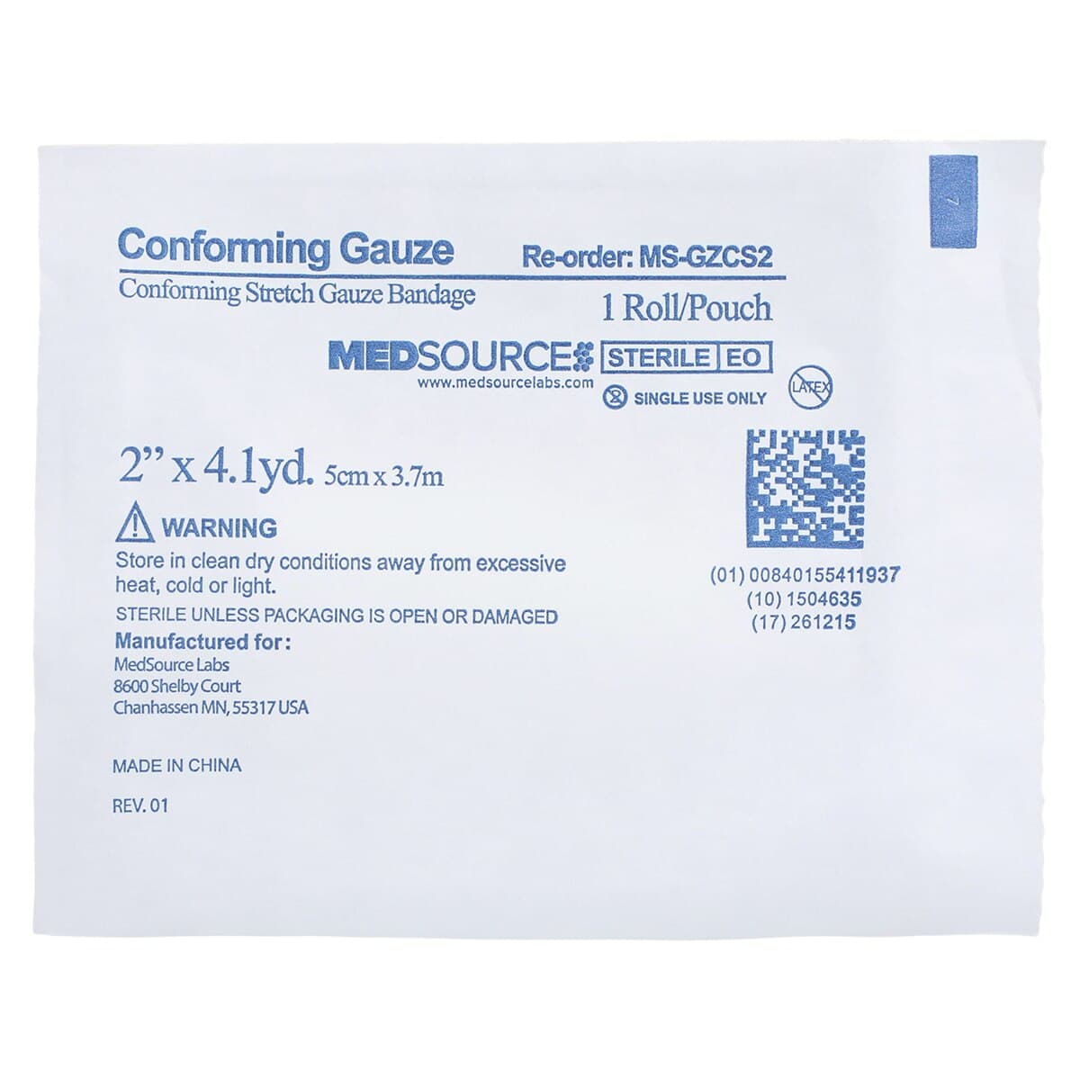 Conforming Stretch Gauze Bandage, Polyester, 2" x 4.1 yd (Sterile), 12/Box thumbnail 3