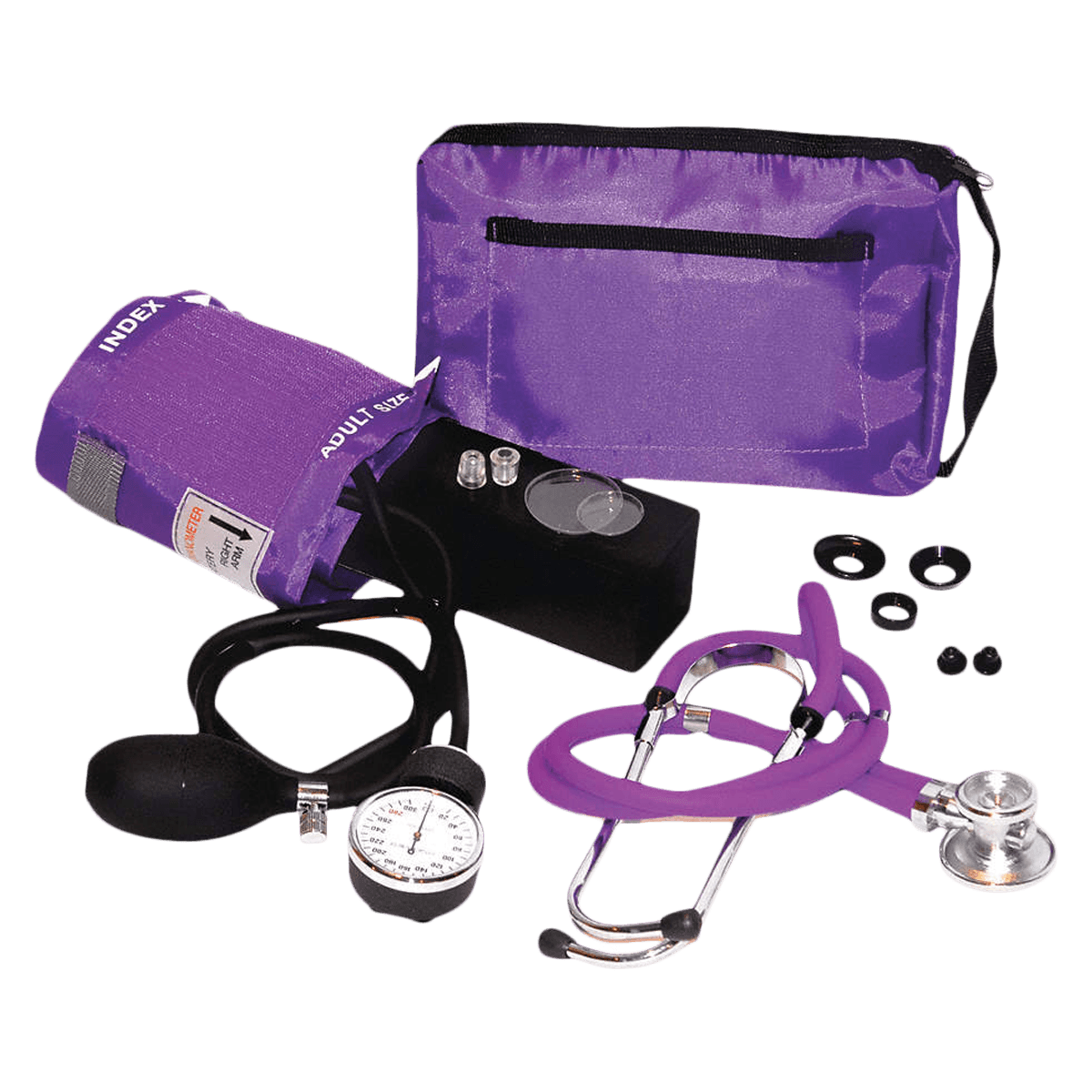 Medsource International Sprague Rappaport Sphygmomanometer Kit, Complete, Purple, Latex-Free, Arm Dial Display - Match Set Purple - Sprague&BP - Image 1