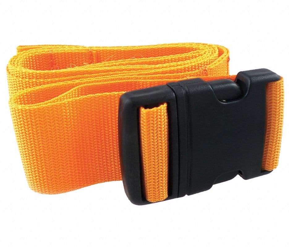 Medsource International Restraint Strap with Plastic Buckle, Orange, 5 ft, Loop End - Strap Bckl Plast Orang Disp 5' - Image 1