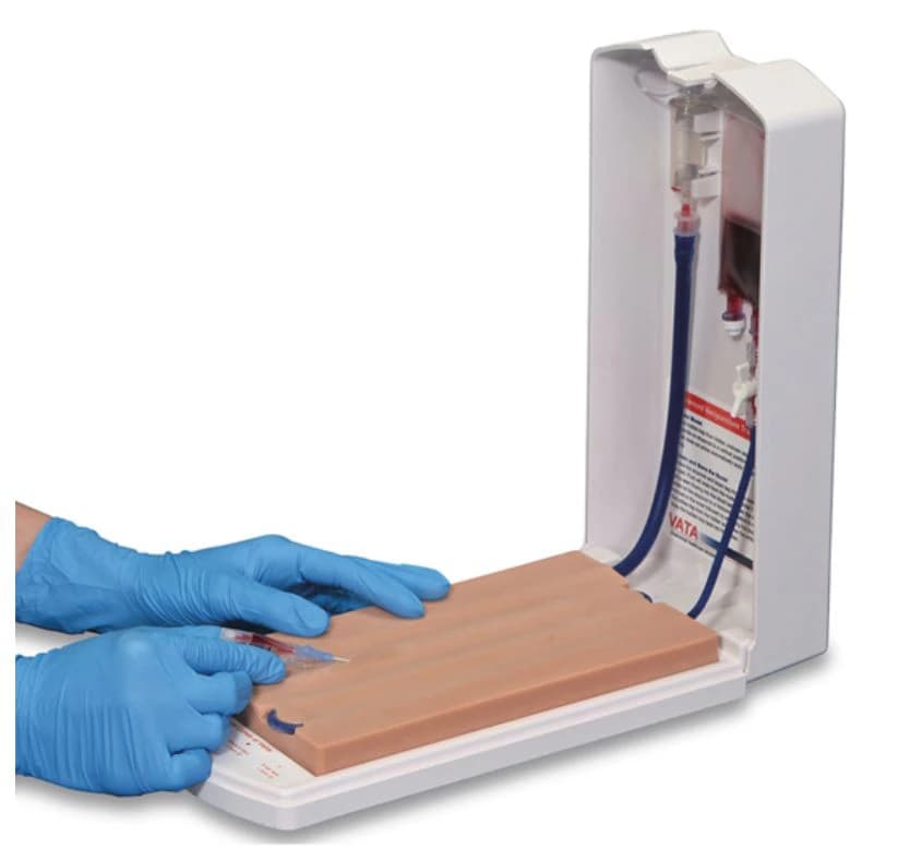 Advanced Four-Vein Venipuncture Training Aid, Portable, 5" x 10" x 1.5" - Adv.Four Vein Veni Train Aid - Image 1