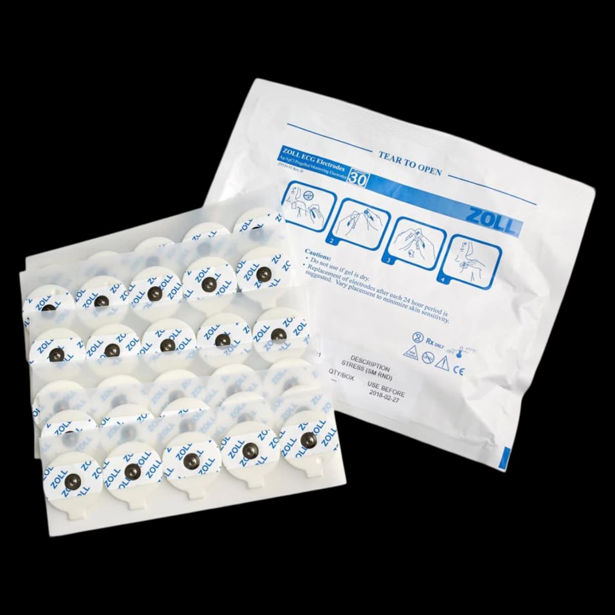 Zoll Medical ECG Electrodes, Round, LiquidGel, 600/Case - ECG Electrodes Round LiquidGel - Image 1