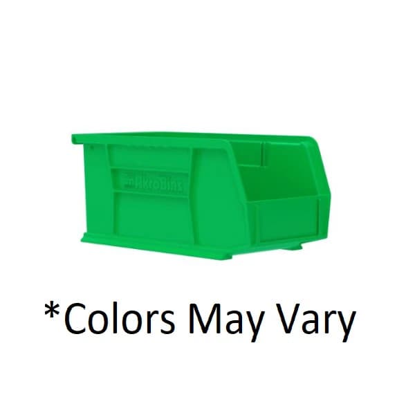 Akro-Mils AkroBins Storage Shelf Bin, Green Polymer, Label Holder, 10-7/8" x 5-1/2" x 5", 12/Box - Shelf Bin,10 7/8"x 5"x 5" - Image 1