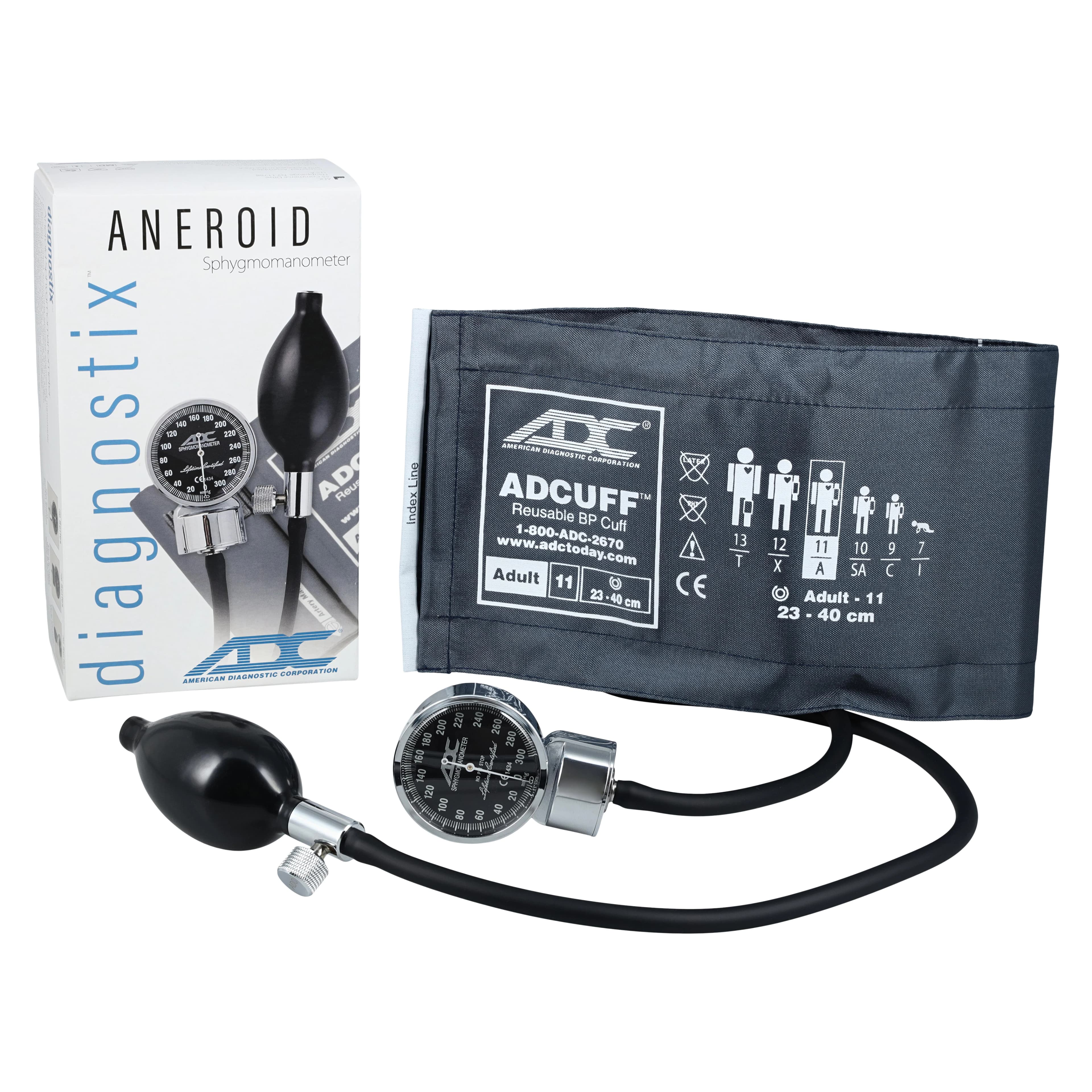 Diagnostix 700 Series Aneroid Sphygmomanometer, Size 11, Navy Blue, Latex-Free, Luminescent Dial - Diagnostix Aneroid Sphyg Navy - Image 1