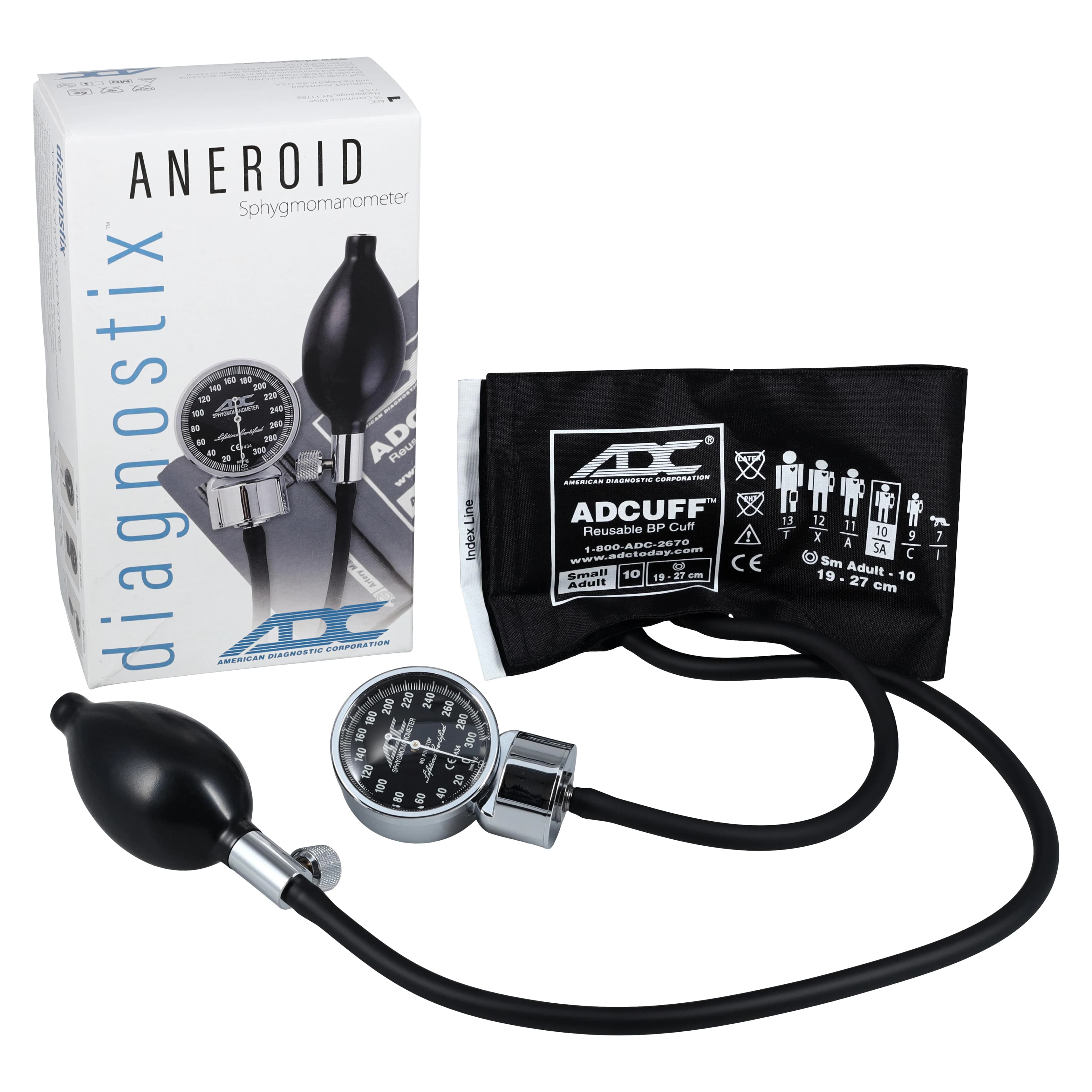 Diagnostix Aneroid Sphygmomanometer, Size 10, Black, Latex-Free, Arm Dial Display thumbnail 2