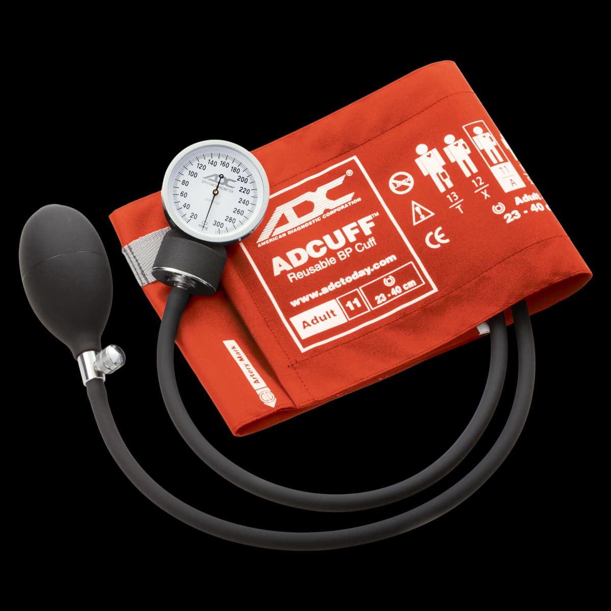American Diagnostic Prosphyg 760 Series Aneroid Sphygmomanometer, Size 11, Orange, Latex-Free - PROSPHYG Aneroid Sphyg Orange - Image 1