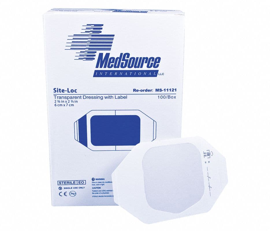 Site-Loc Transparent Dressing, Polyurethane Film, 2.4x2.75", Sterile, Adhesive - Site-Loc Transparent Dressing - Image 1