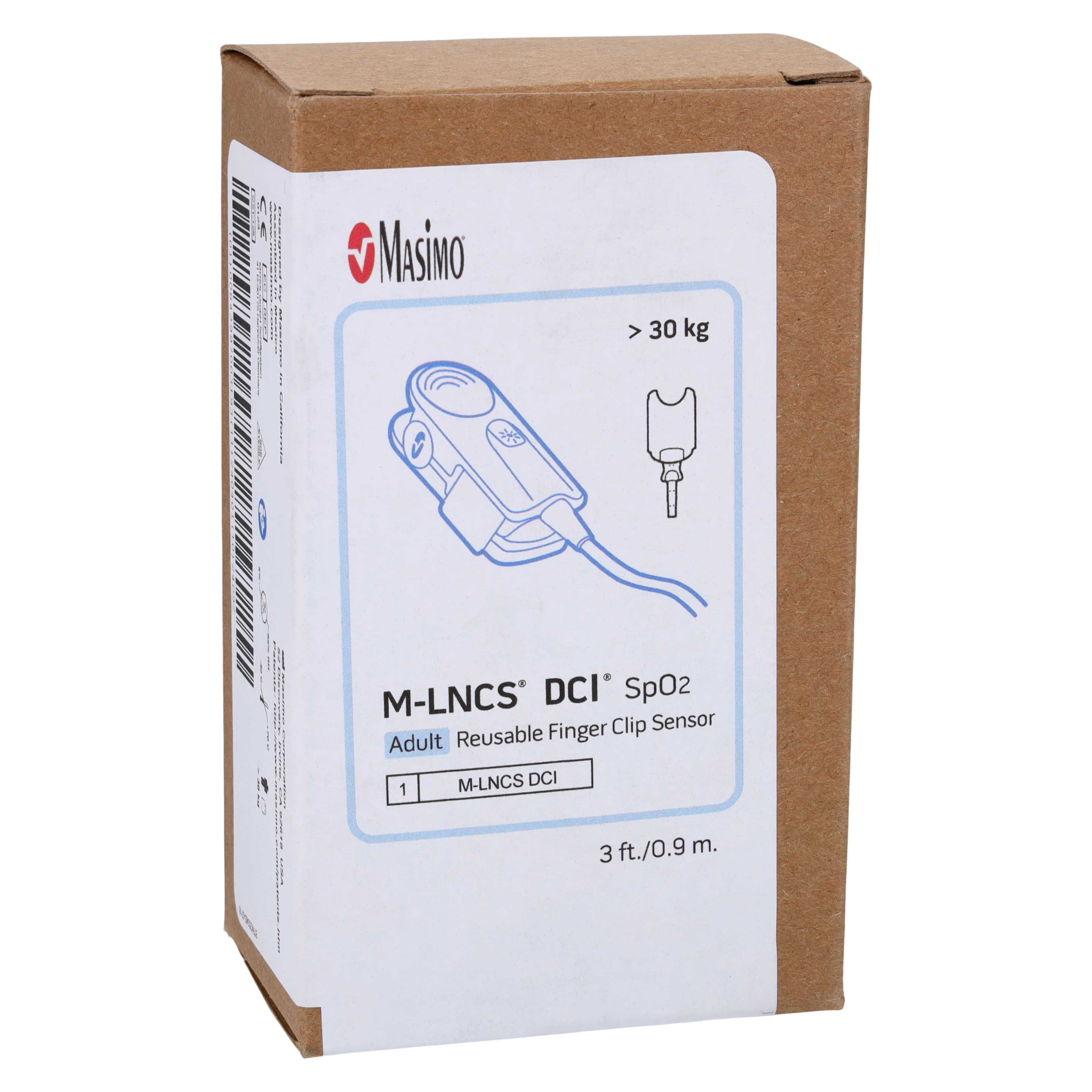 Masimo M-LNCS DCI Adult Reusable SpO2 Sensor, 3ft, Latex-Free - M-LNCS DCI Adult Reusable 3ft - Image 1