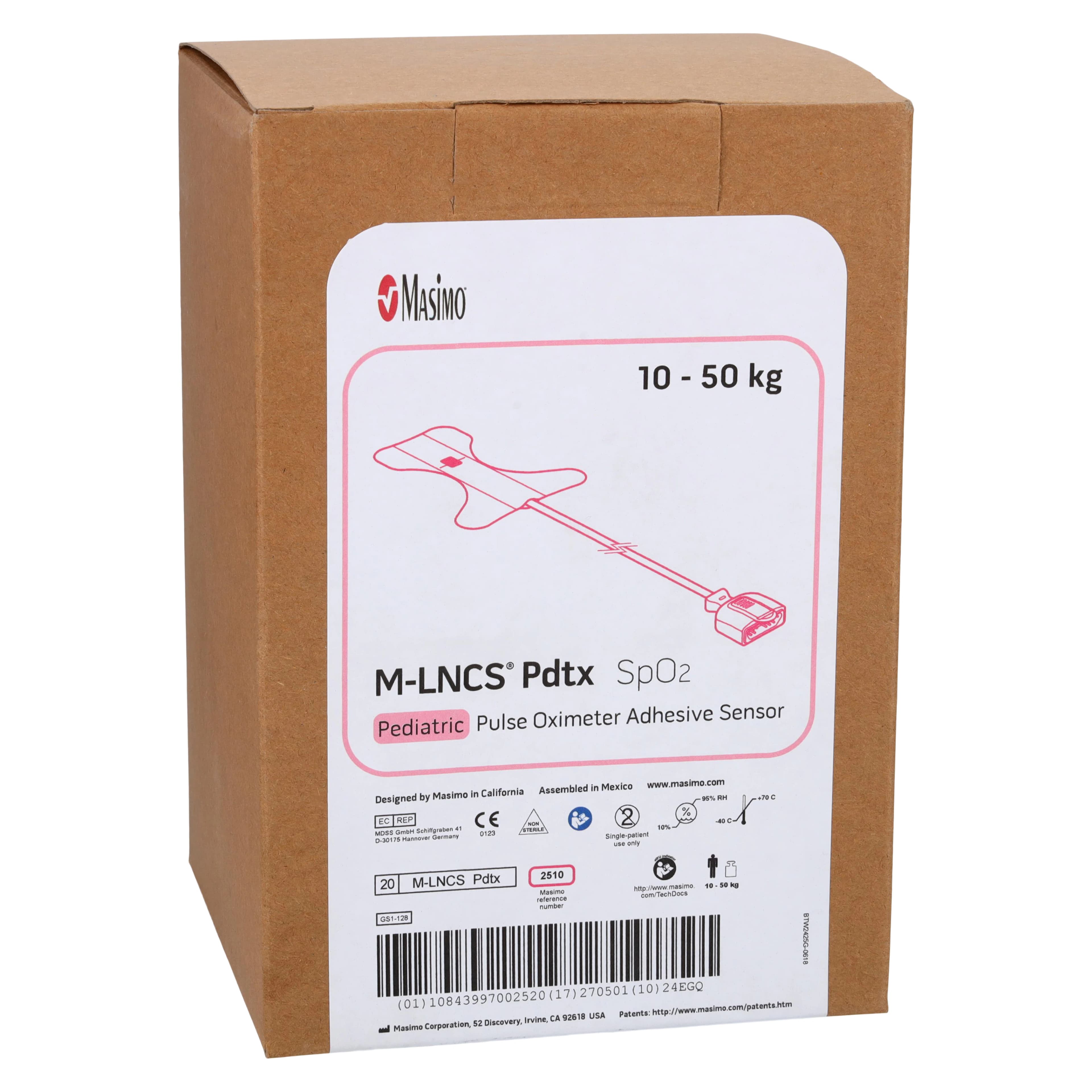 Masimo M-LNCS PDTX Pediatric SpO2 Pulse Oximeter Sensor, 18" Cable, 20/Box - M-LNCS PDTX Pedi Sensor 18" - Image 1