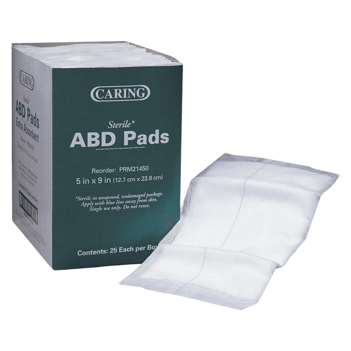 Medline Essentials Cellulose ABD Pad, 5" x 9", Sterile, 1 Each - Pad ABD Essentials 1's ST - Image 1