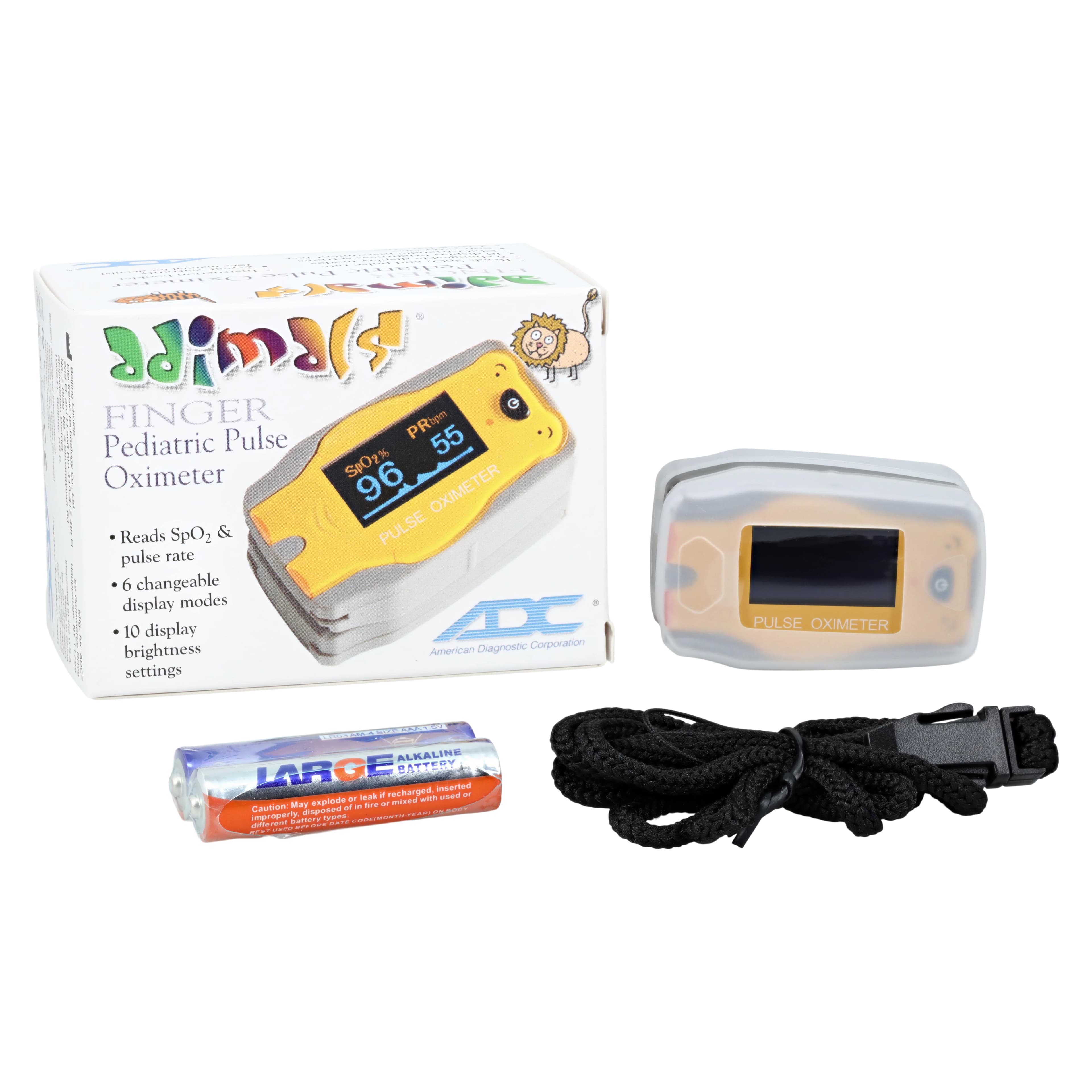 Adimals Fingertip Pulse Oximeter, Pediatric, Each - Pulse Oximeter Fingertip Ped - Image 1