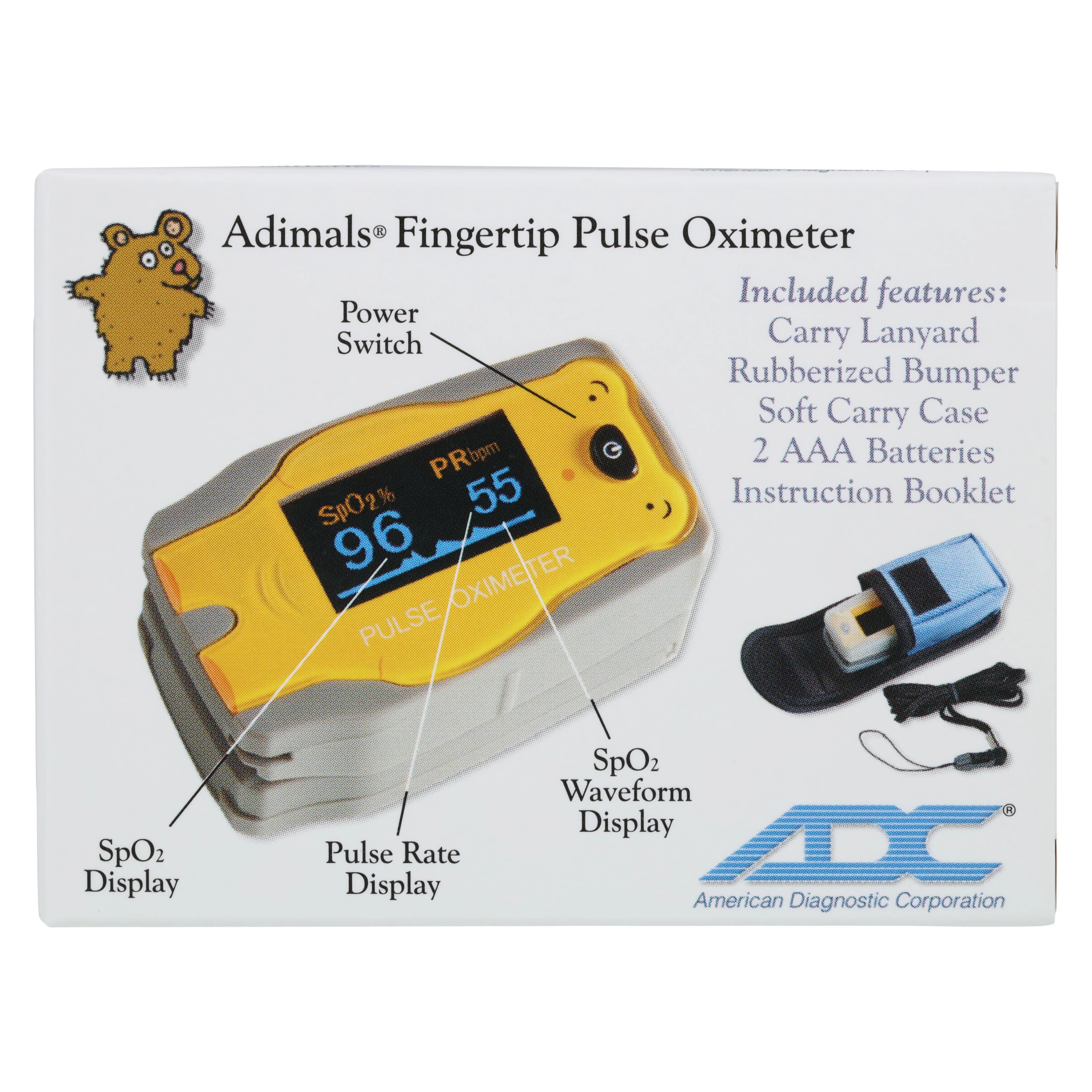 Adimals Fingertip Pulse Oximeter, Pediatric, Each thumbnail 8