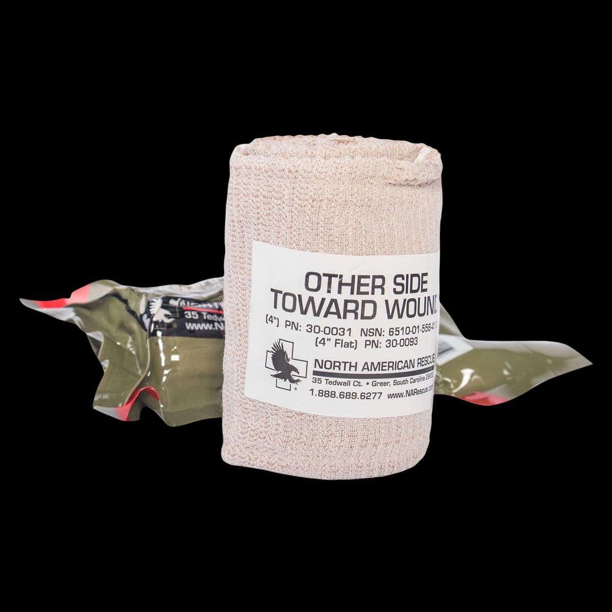 North American Rescue Emergency Trauma Dressing, 4" x 70", Sterile, Absorbent, Latex-Free - Emergency Trauma Dressing 4" - Image 1