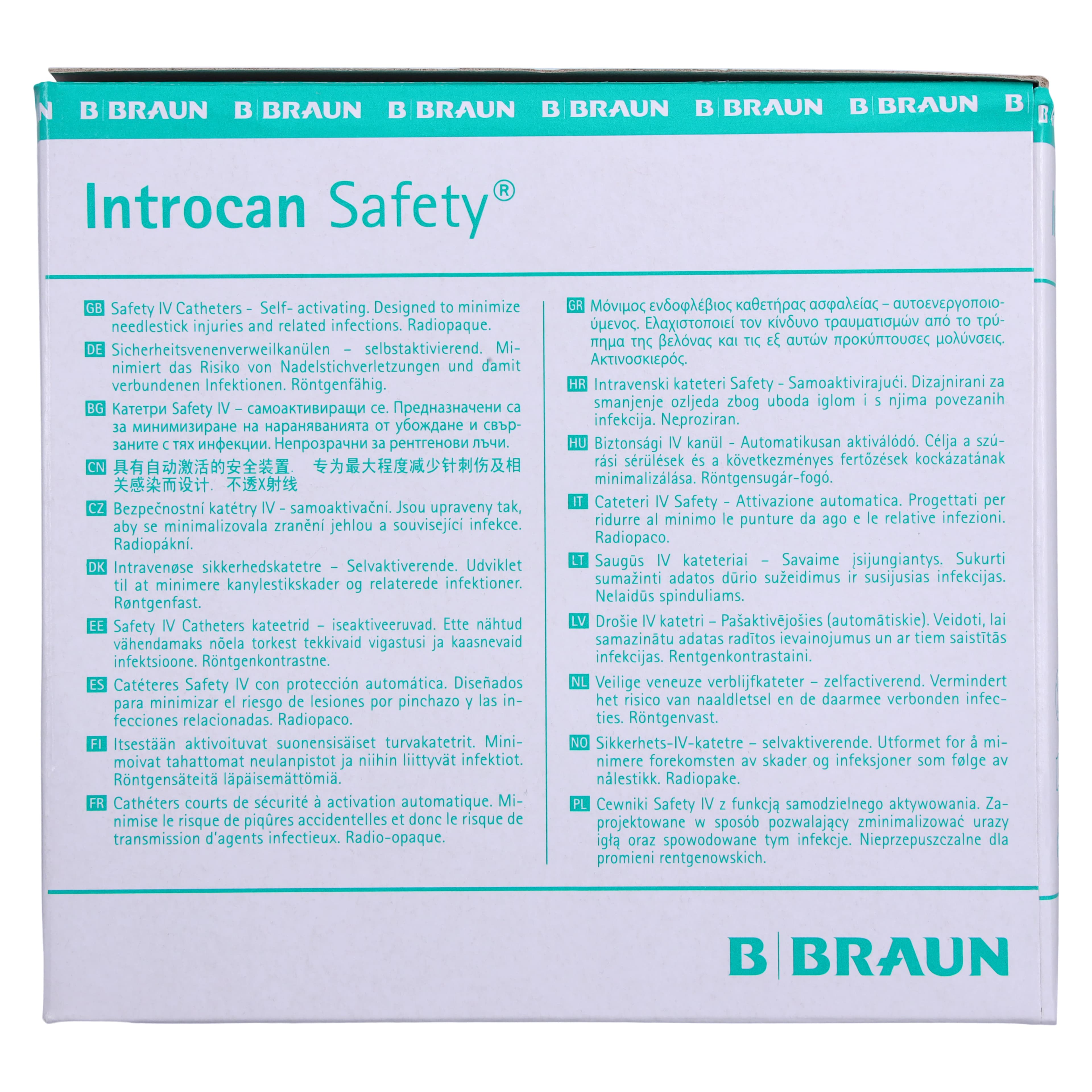 B. Braun Introcan Safety IV Catheter, 20 Gauge, 1-1/4", FEP, Straight with Wings, Pink, Sterile, 50/Box thumbnail 7