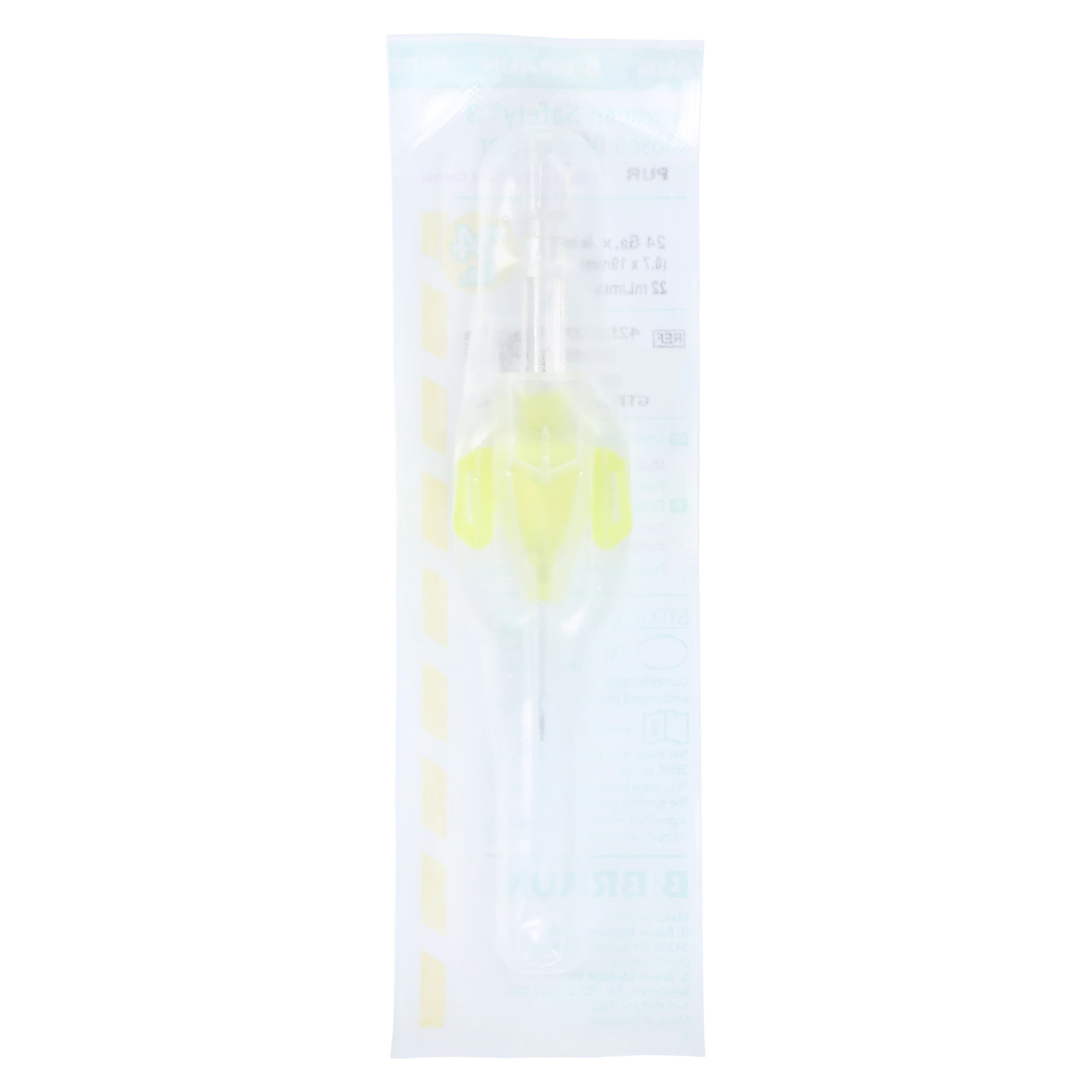 B. Braun Introcan Safety 3 IV Catheter, 24 Gauge, 3/4", Closed End, Yellow, 50/Box thumbnail 5