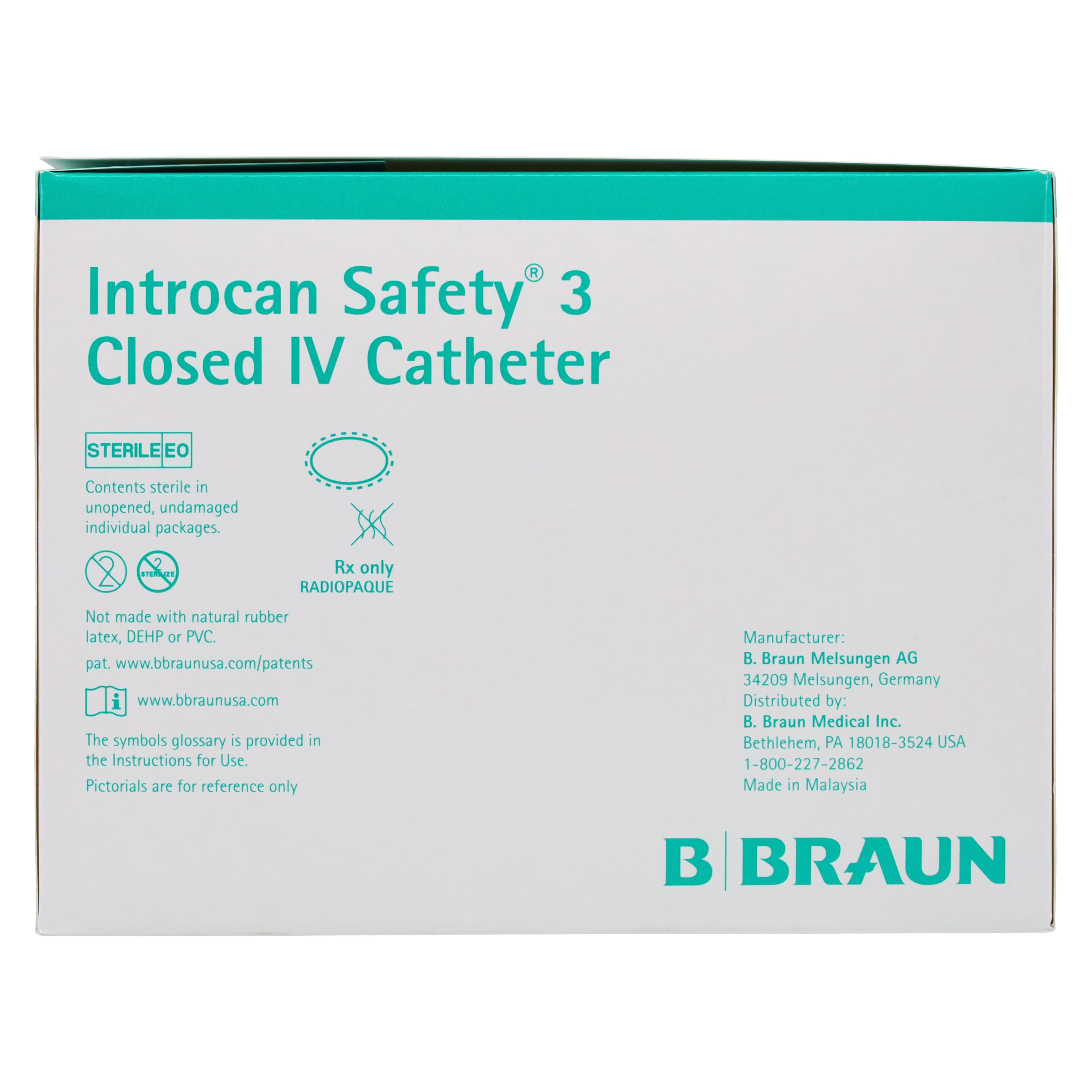 Introcan Safety 3 IV Catheter, 22 Gauge, 1", Polyurethane, Closed End, Non-DEHP/Non-PVC, Sterile, Blue, 50/Box thumbnail 5