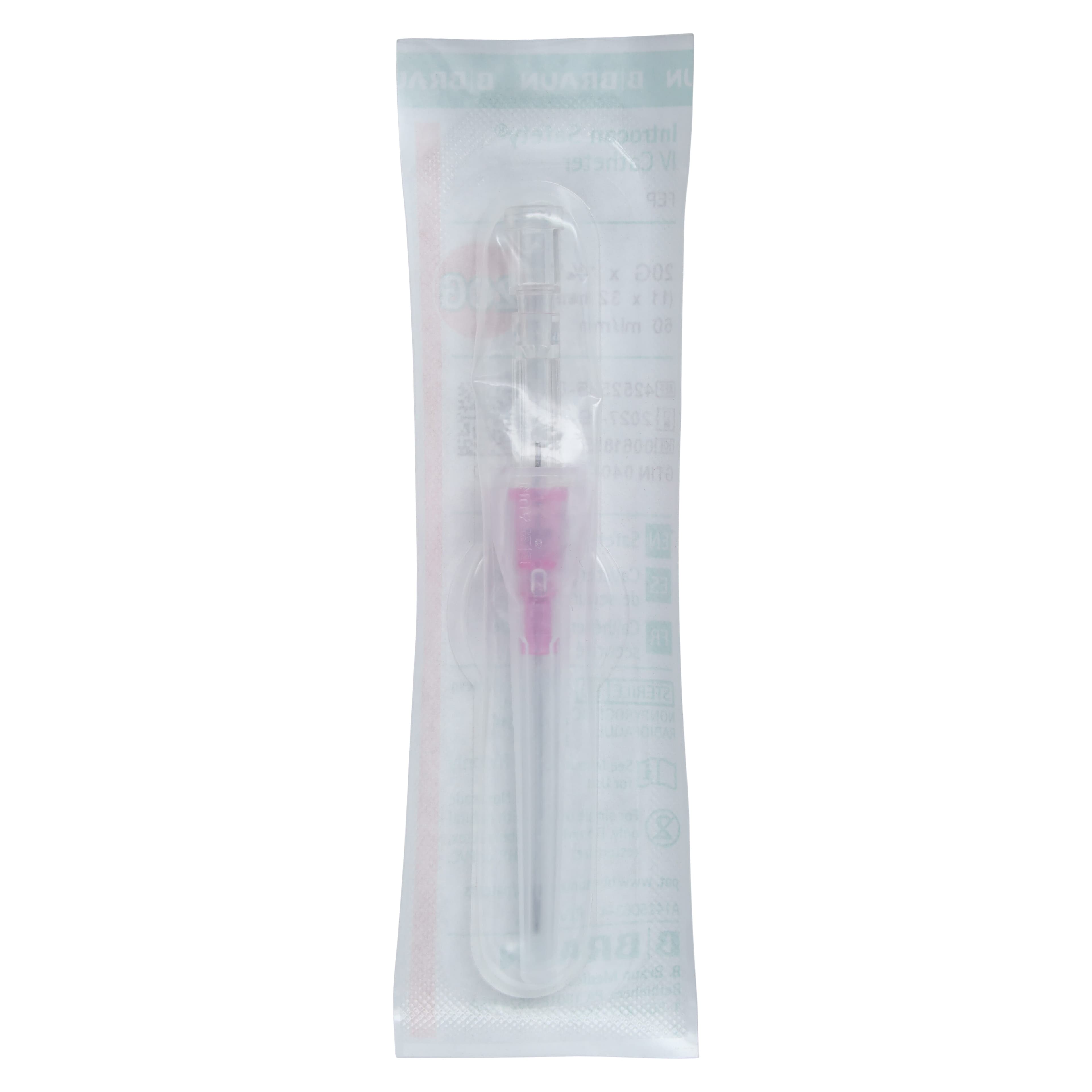 Introcan Safety IV Catheter, 20 Gauge, 1-1/4", Pink, Straight, Non-DEHP, Latex-Free, Sterile, Each thumbnail 6