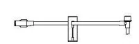 B. Braun Peripheral IV Extension Set, T-Port Injection Site, Standard Bore, 6" (15 cm), Female Luer Lock to Male Luer Slip, Slide Clamp, Sterile, Each - Extention "T" Set Std Bore - Image 1