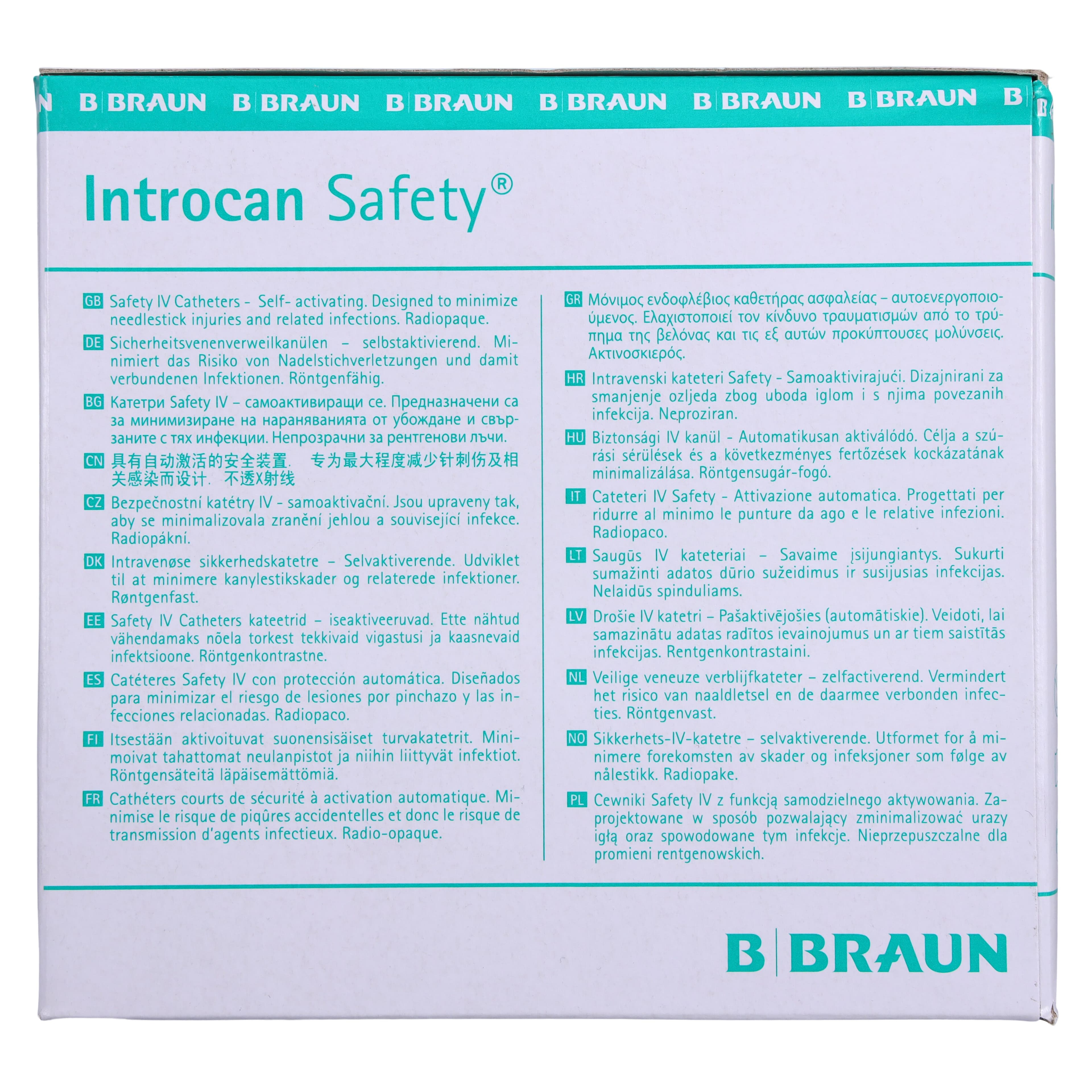 Introcan Safety IV Catheter, 20 Gauge, 1", Pink, Straight, Non-DEHP/Non-PVC, Sterile, 50/Box thumbnail 6