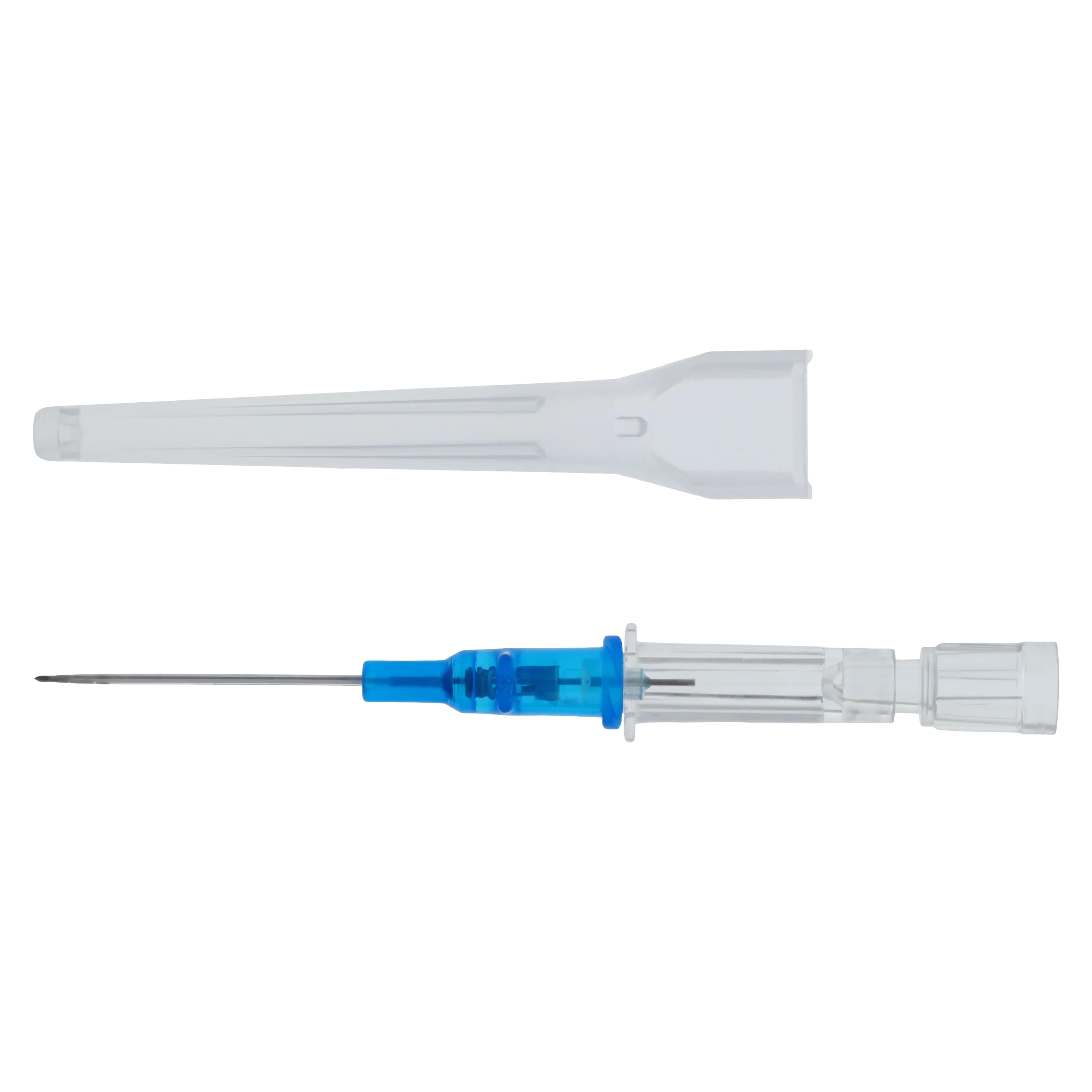 Introcan Safety IV Catheter, 22 Gauge, 1", FEP Polymer, Non-DEHP/Non-PVC, Sterile, Blue, Straight, Without Wings, Each thumbnail 2