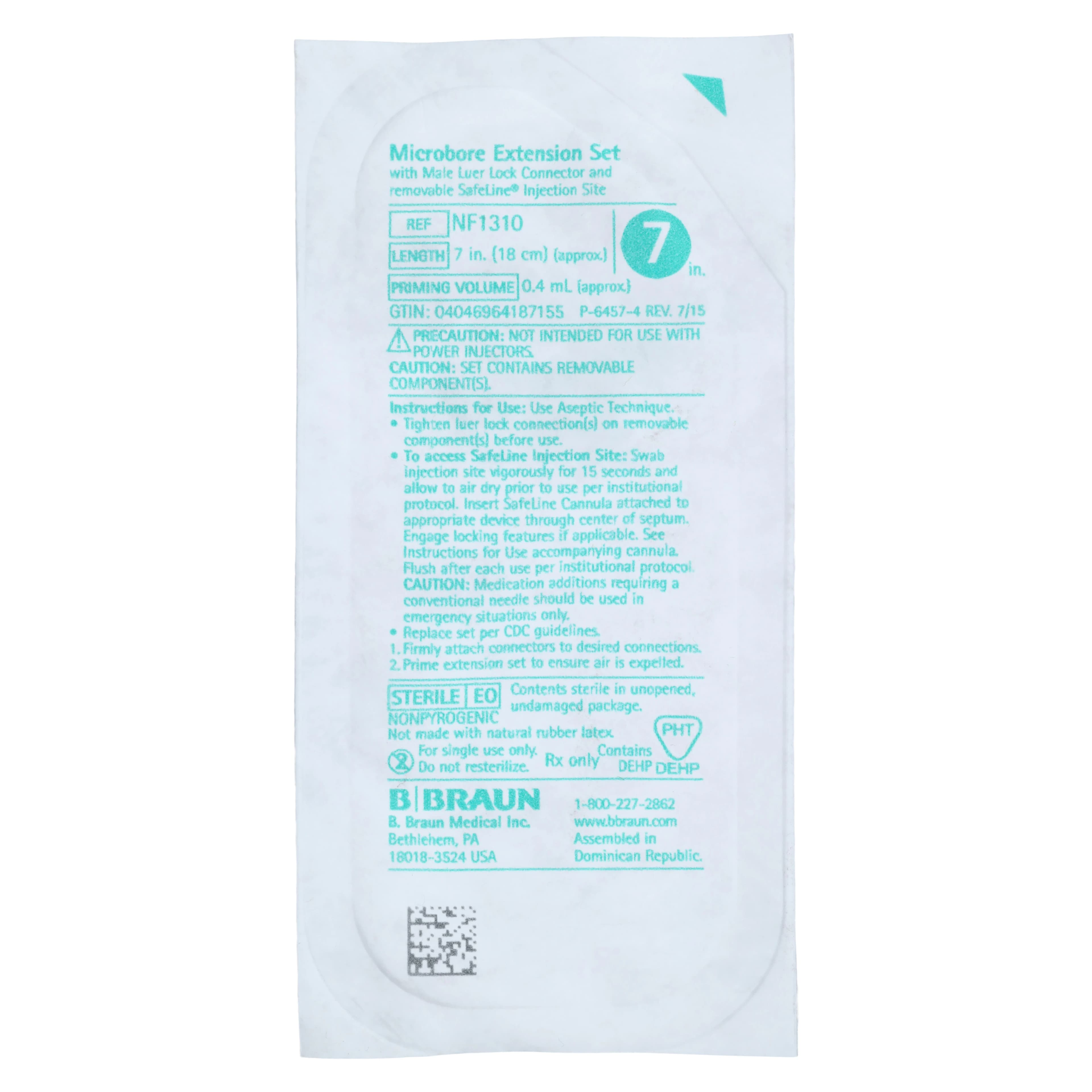B. Braun Safeline Extension Set, IV, Needleless, 7" Male Luer Lock, Sterile, Each thumbnail 3