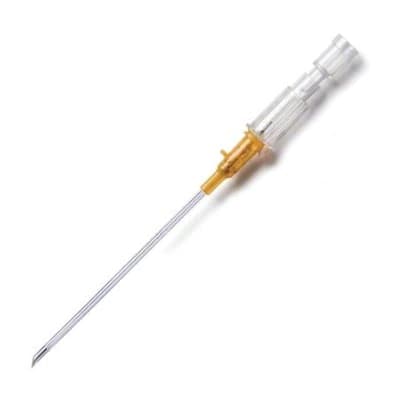 Introcan Safety IV Catheter, 14 Gauge, 2", Teflon, Non-DEHP/Non-PVC, Sterile, Orange, Straight, Without Wings, Each thumbnail 2