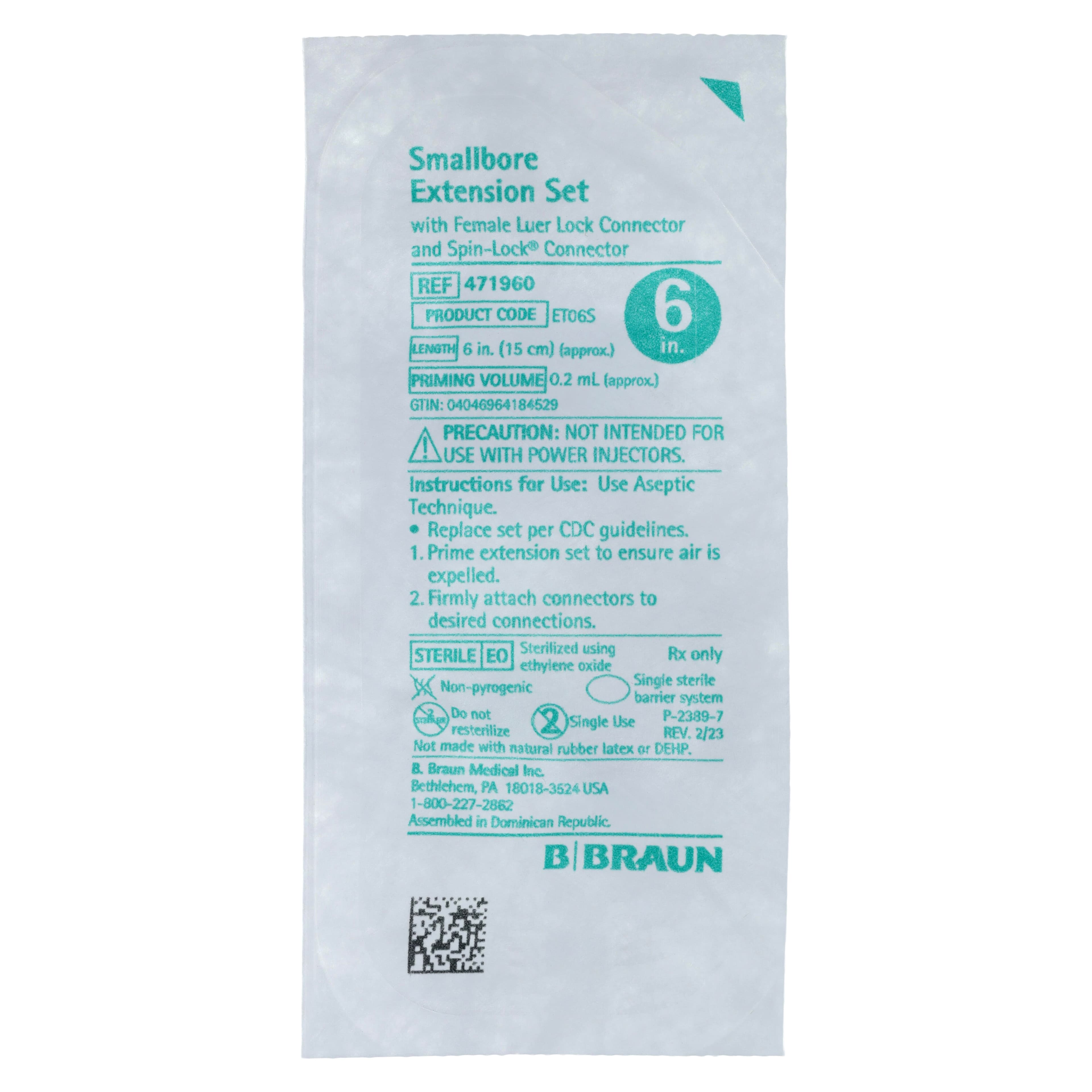 B. Braun IV Set Small Bore Extension, 6", Female Luer/Male Luer Lock Connector, Sterile, Latex-Free thumbnail 3