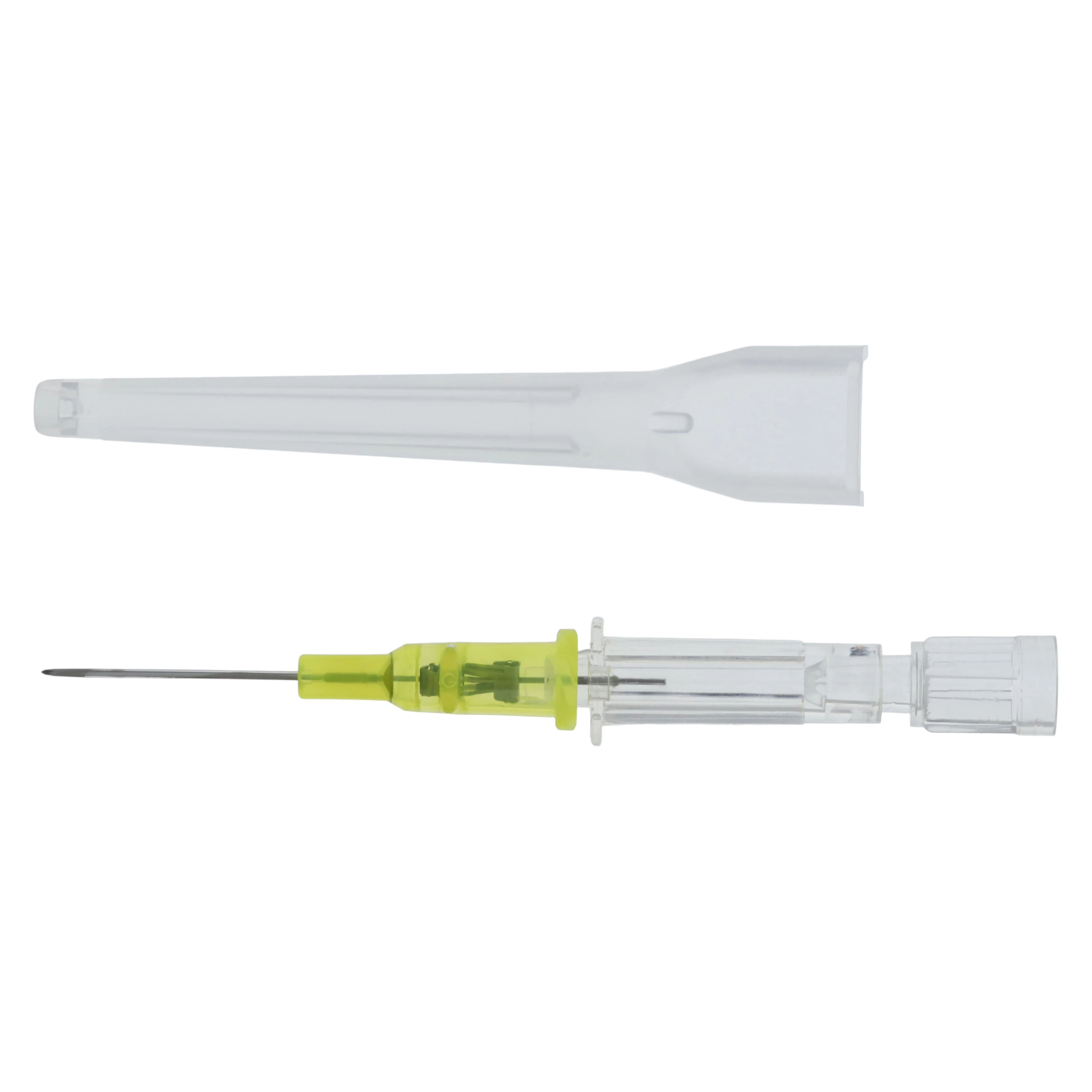 Introcan Safety IV Catheter, 24 Gauge, 3/4", Polyurethane, Non-DEHP/Non-PVC, Sterile, Yellow, Straight, Without Wings, Each thumbnail 2