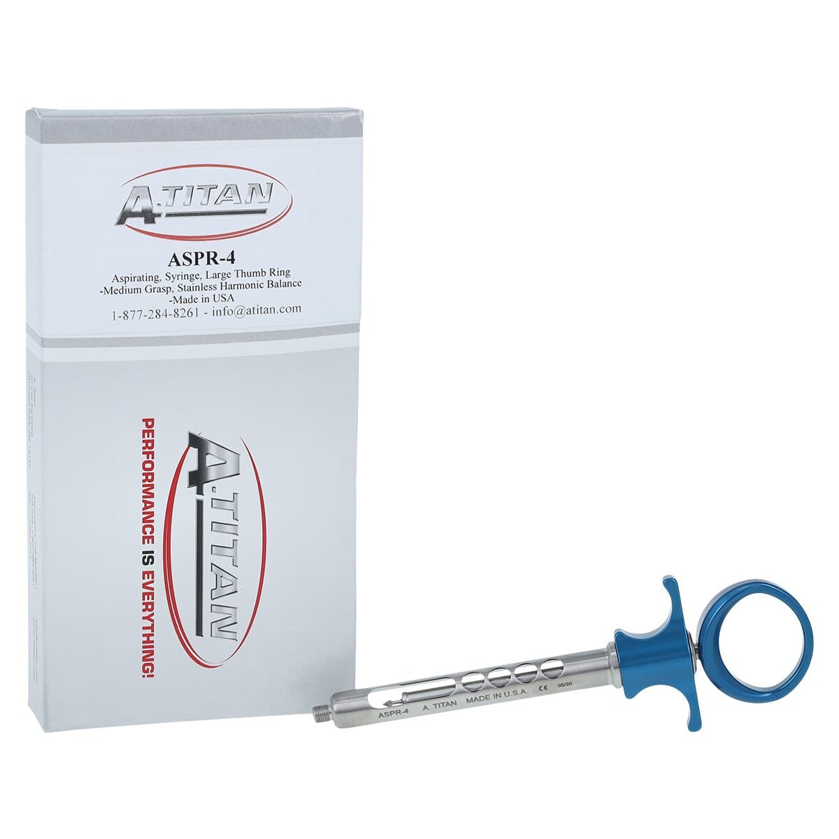 Harmonic Balanced Aspirating Syringe, VibraJect Compatible, Type C-W, Blue, ASPR-4 - Harmonic Balanced Aspirating Syringe - Image 1
