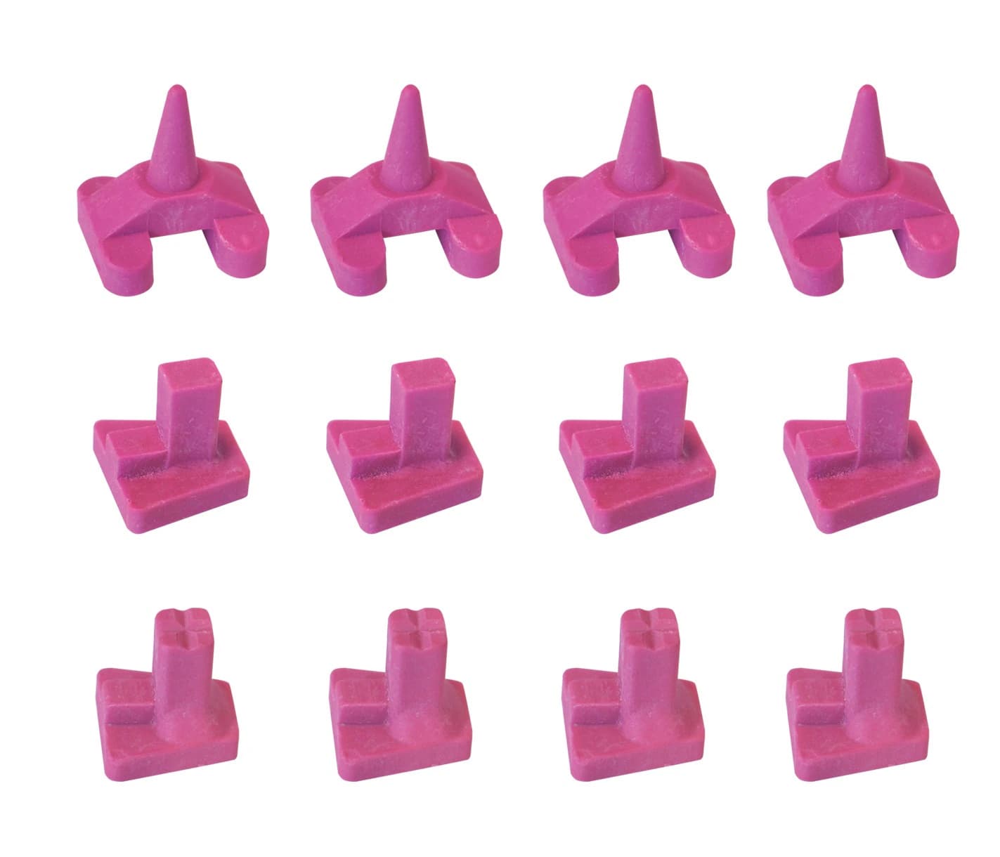 Perfect Pegs Ceramic Firing Pegs Assortment, Pink, 12/Pack (4 each of small anteriors/small bicuspids, small molars, large molars/large bicuspids) - Perfect Pegs Ceramic Firing Pegs – Dental Creations - Assortment - Image 1