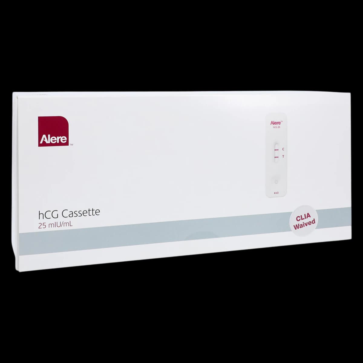 Abbott hCG Cassette Test, Human Chorionic Gonadotropin, CLIA Waived, 25 mIU/mL, Urine, 40/Box - Alere hCG Cassette (25) - Image 1