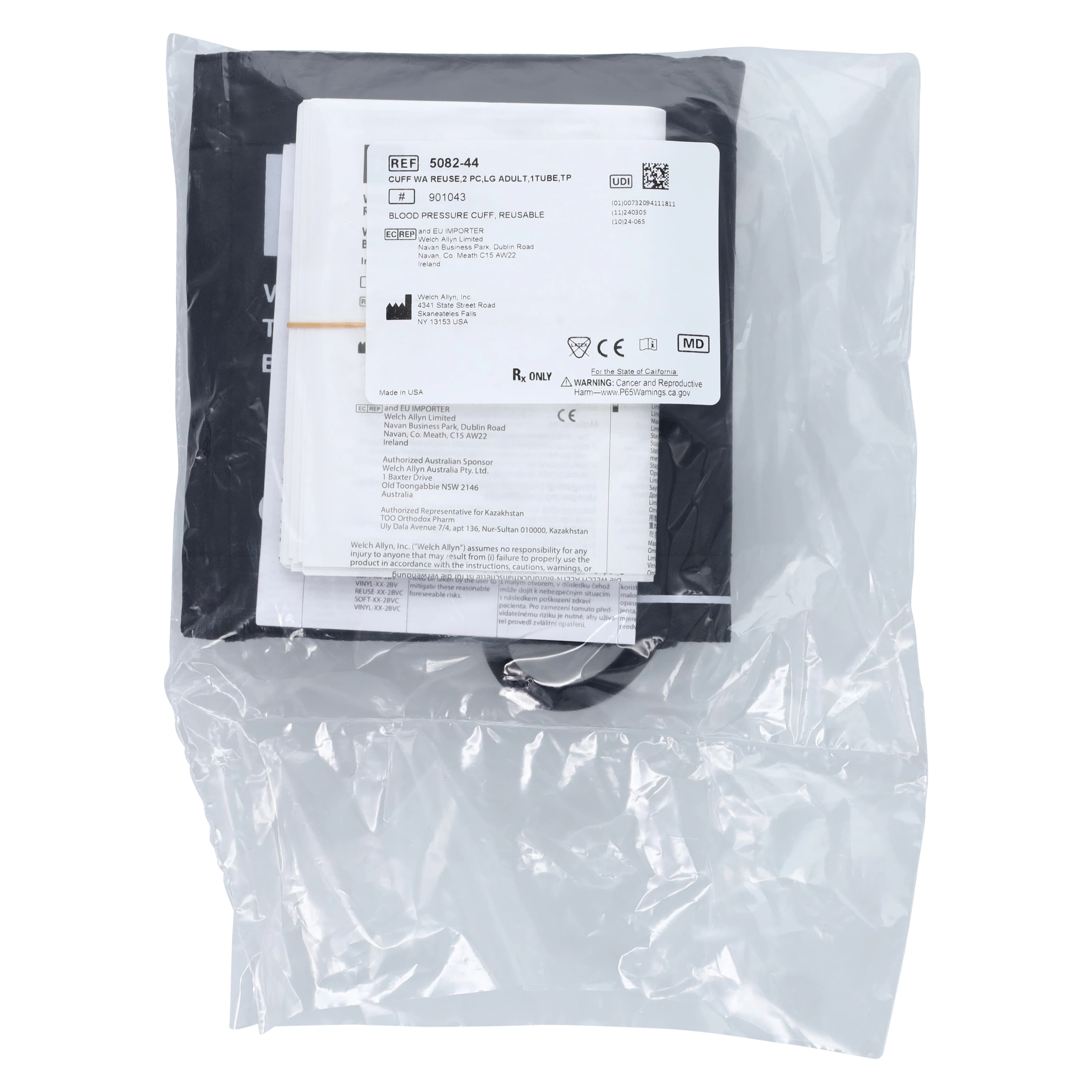 Welch Blood Pressure Cuff & Bladder, 1-Tube, Size 12, Black, Latex-Free thumbnail 2