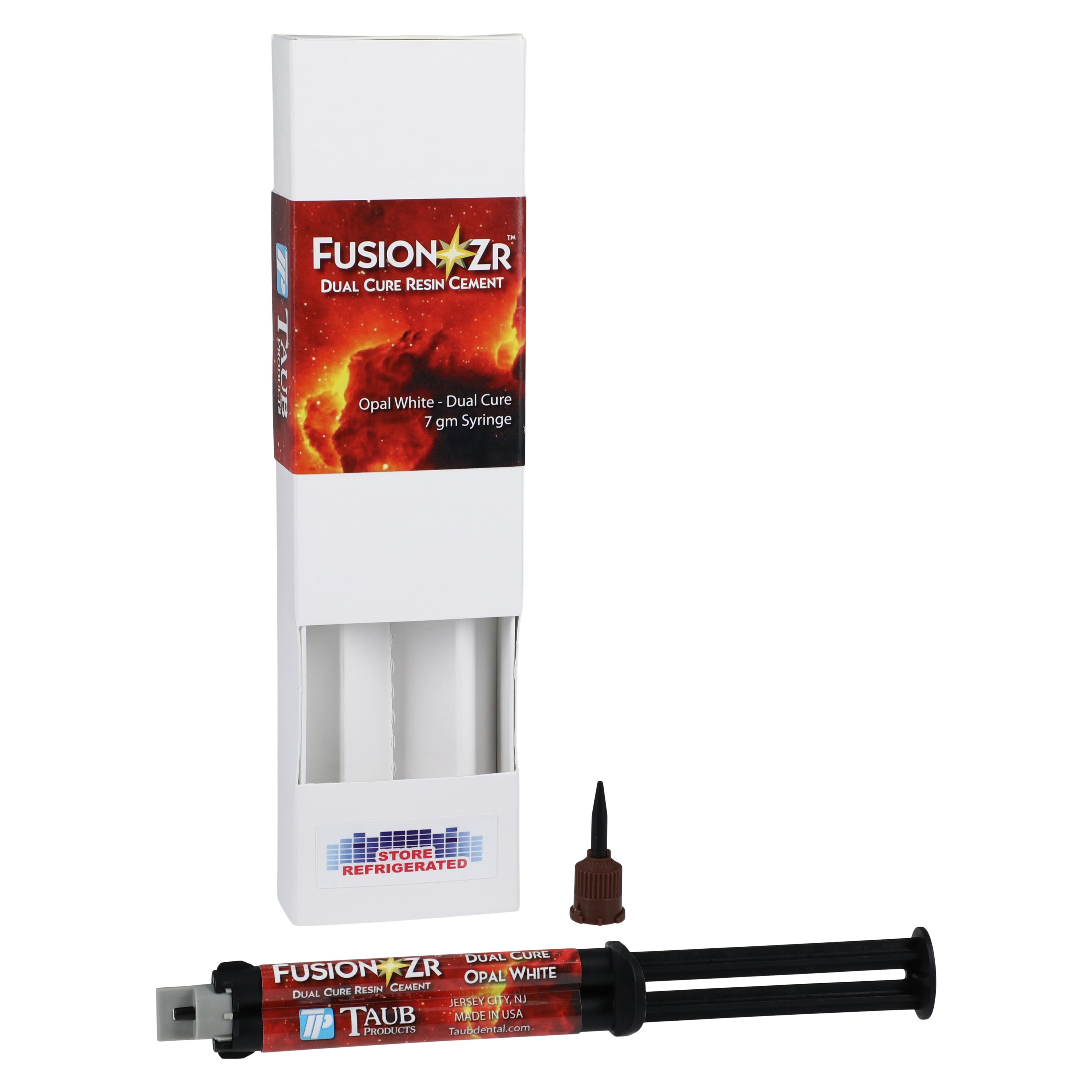 Fusion ZR Dual-Cure Self-Adhesive Resin Cement, Opal White, 7g Syringe, 1/Kit - Fusion ZR Dual-Cure Resin Cement - Opal White - Image 1