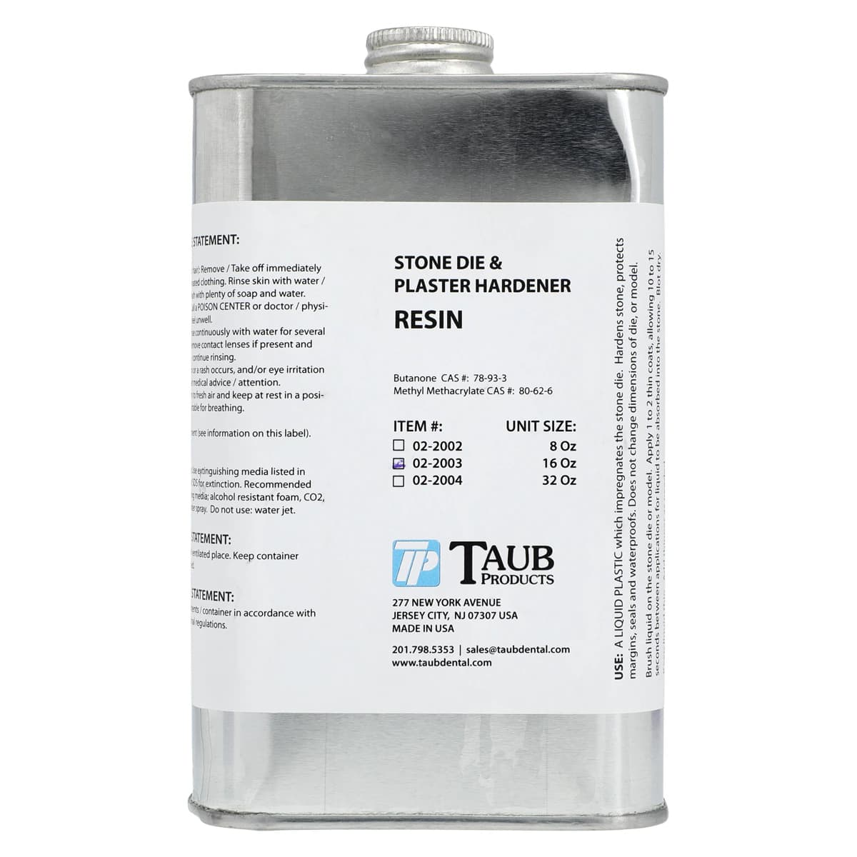 Stone Die/Plaster Hard Resin Hardener, Light Yellow, 16oz/Bottle - Stone Die/Plaster Hard - Image 1