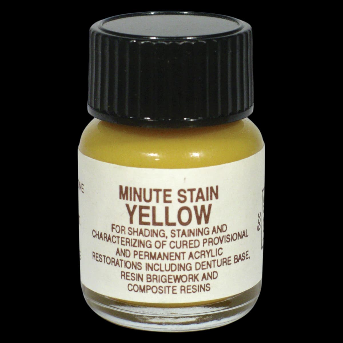 Minute Stain Colored Acrylic Liquid, Yellow, 6cc (1/4 oz), Single Bottle - Minute Stain Colored Acrylic Liquid, Yellow, 6cc, Single Bottle - Image 1