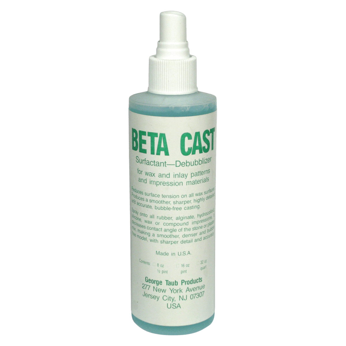 Taub Products Beta-Cast Debubblizer Investing Aid Spray Bottle, 8 oz - Beta-Cast Investing Aid - Image 1