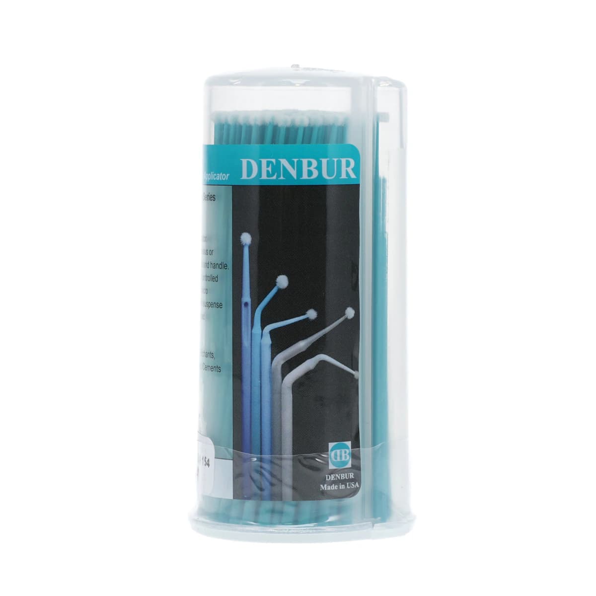 Magic Brush Easy Shake Medium, Teal, Double Bending Micro Applicator, 150/Box, Denbur - Magic Brush Easy Shake Med - Image 1