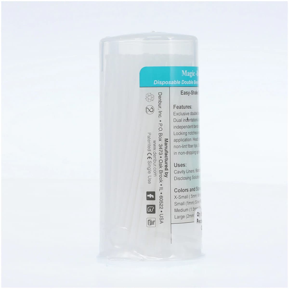 Magic Brush Easy Shake Double Bending Micro Applicator, X-Small, White, 150/Box thumbnail 2