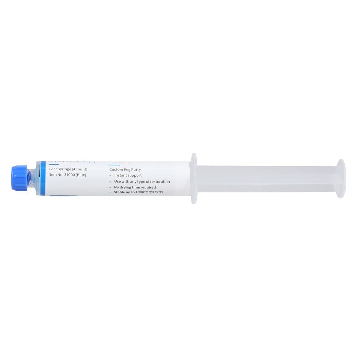 Insta-Peg Custom Refractory Putty Material, Blue, 12cc Syringe, 4/Pk thumbnail 5
