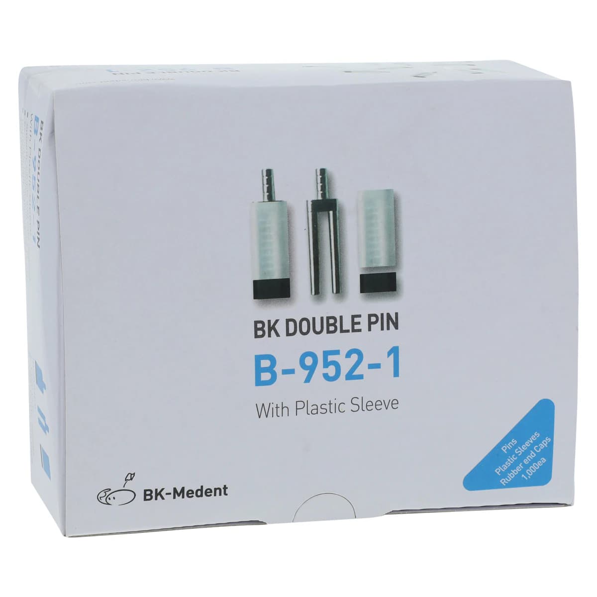 BK-Medent Double Pins with Plastic Sleeves, 1000/Package - BK Double Pins w/Sleeves - Image 1