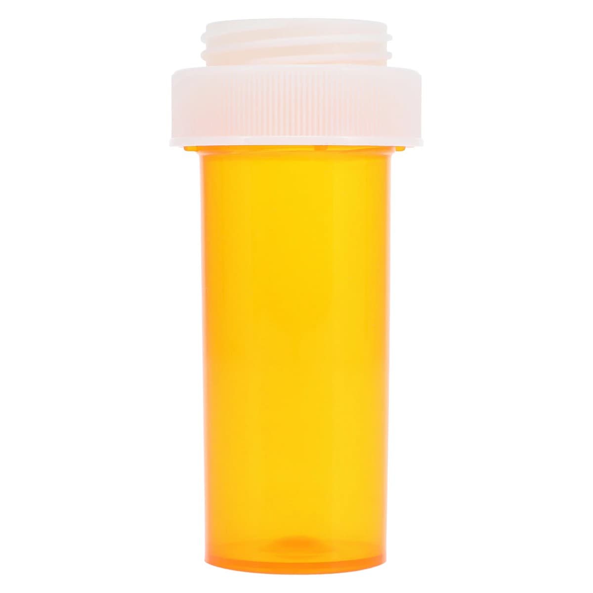 Clarke Container Medicine Vial, Plastic, 8 Dram, Amber, Reusable, Reversible Cap, 400/Case - Vial w/Reversible Cap Amber - Image 1