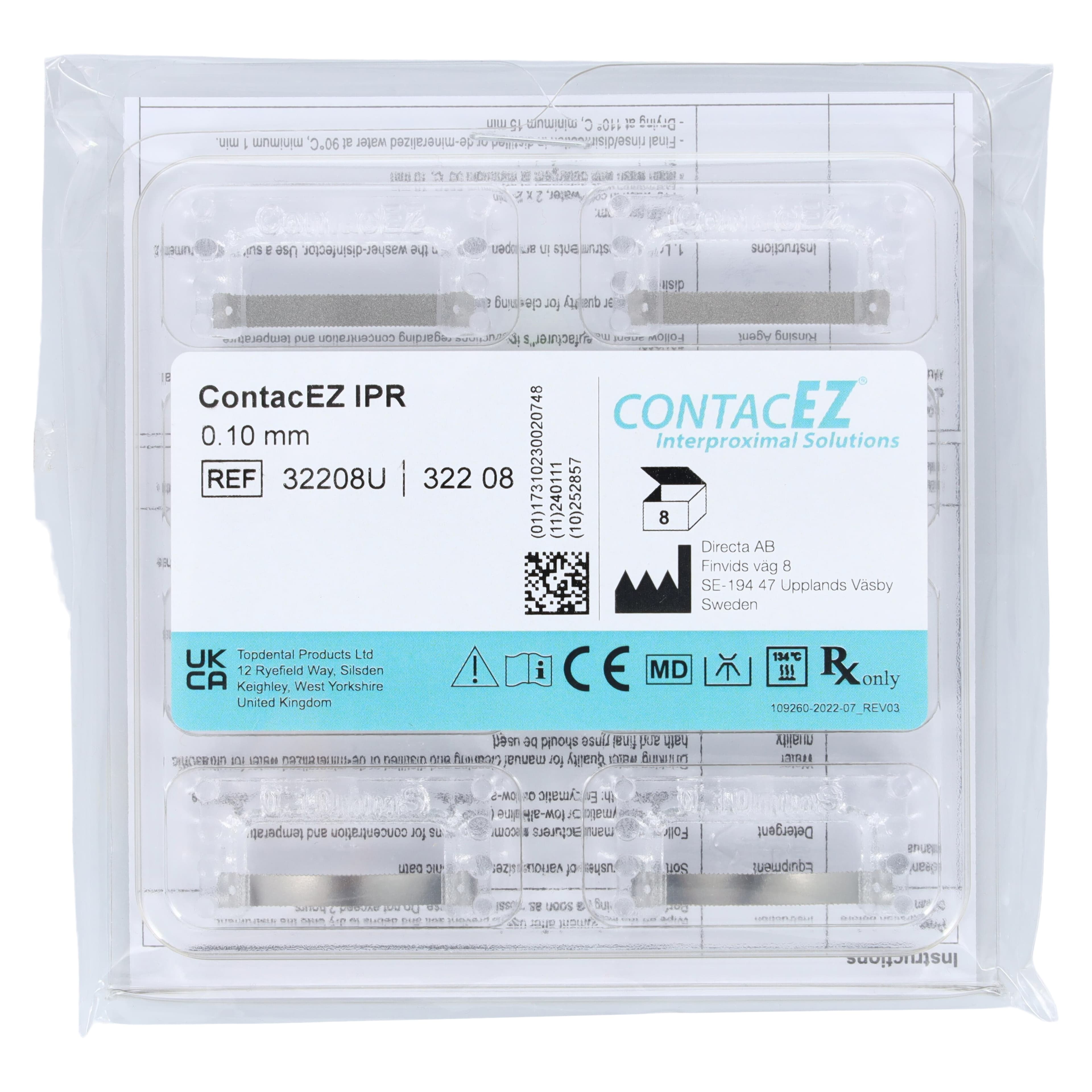 ContacEZ® IPR Plus Single-Sided Opener Strip, 0.10mm, Medium-Fine Diamond, Serrated, Clear, 8/Pack, 32208 thumbnail 4