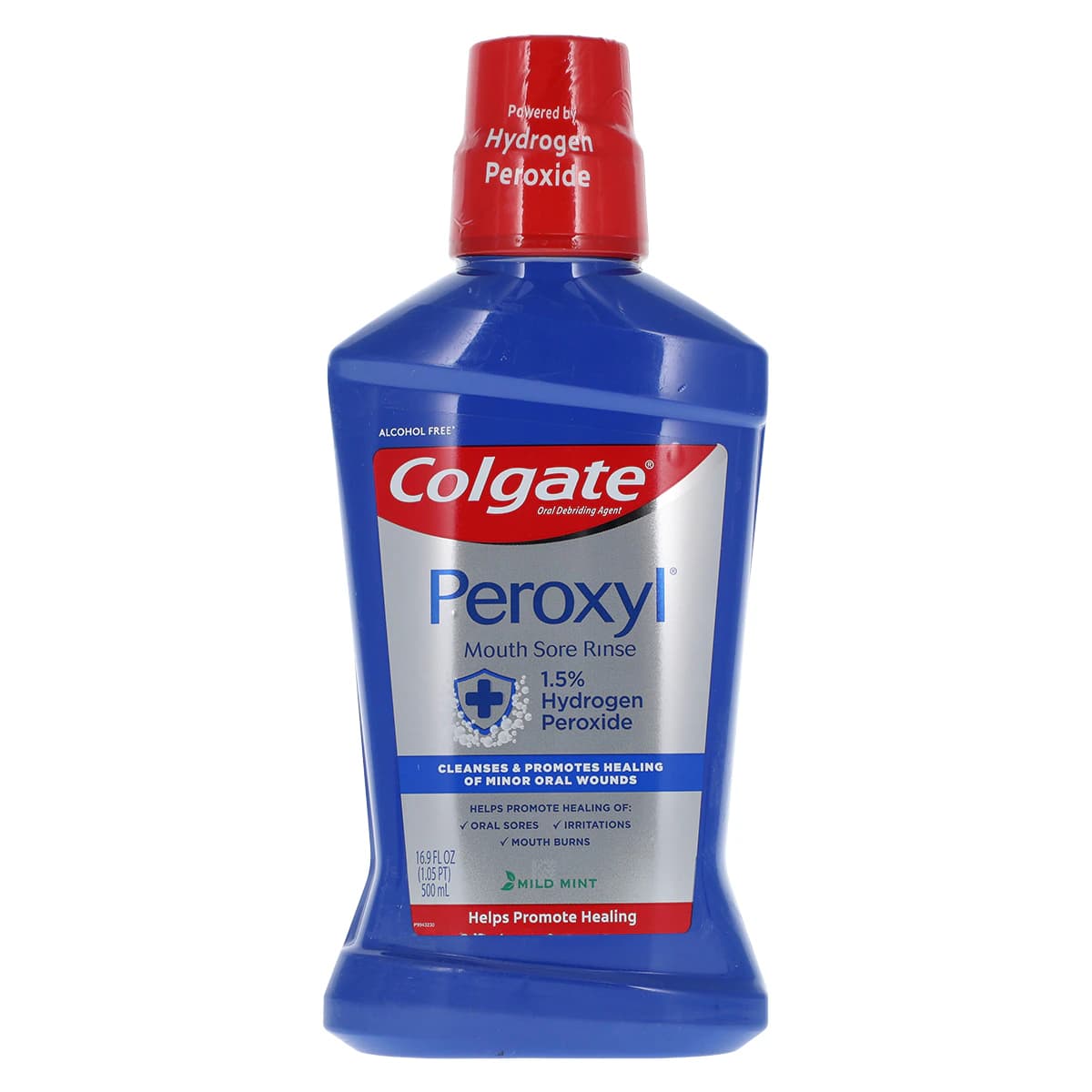 Colgate Peroxyl Mouth Sore Rinse, 1.5% Hydrogen Peroxide, Alcohol-Free, Mint, 16.9 oz Bottle - Peroxyl Mouth Sore Rinse - Image 1