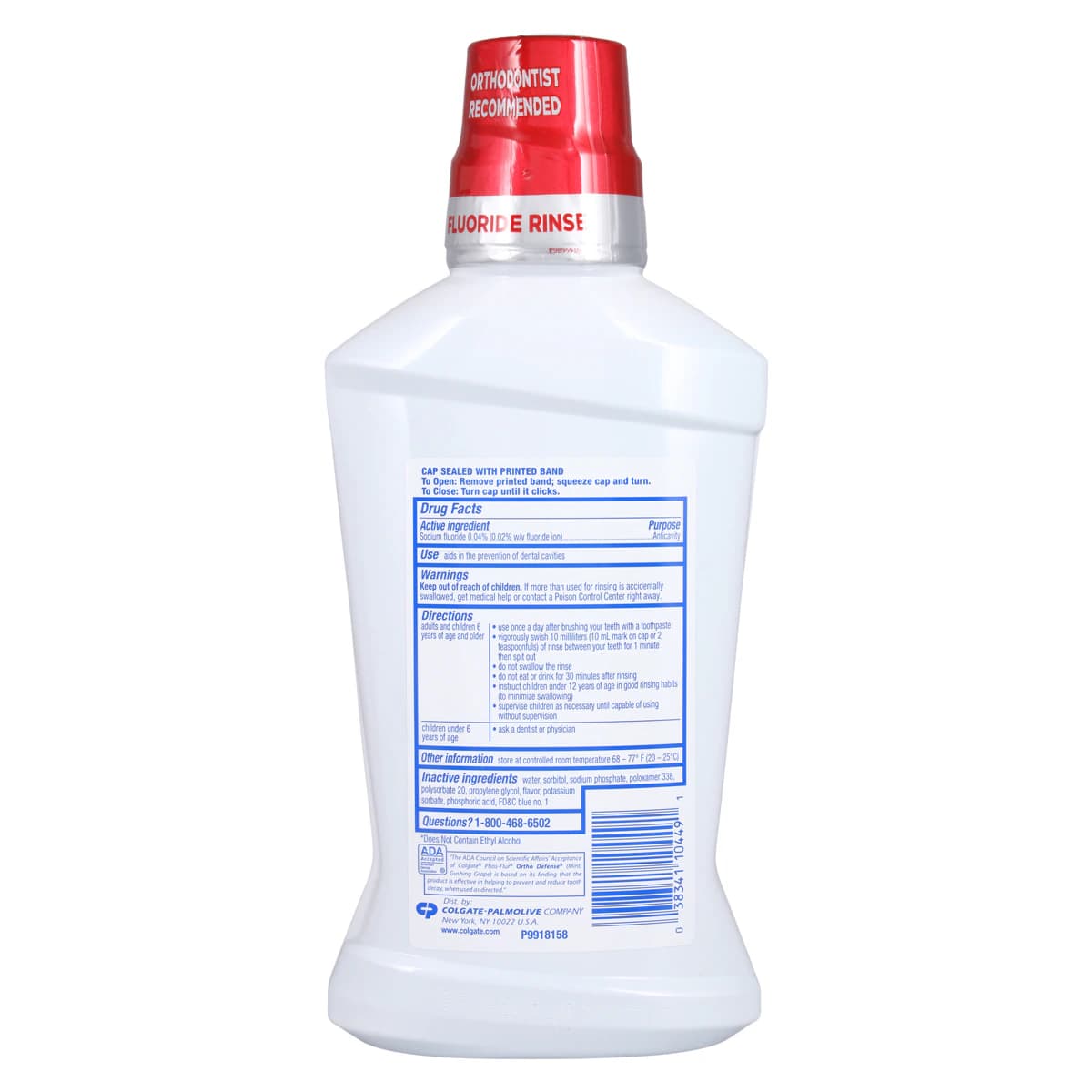 Colgate Phos-Flur Ortho Defense Oral Rinse, 0.04% Sodium Fluoride, Mint, 16.9 oz, 6/Case thumbnail 2