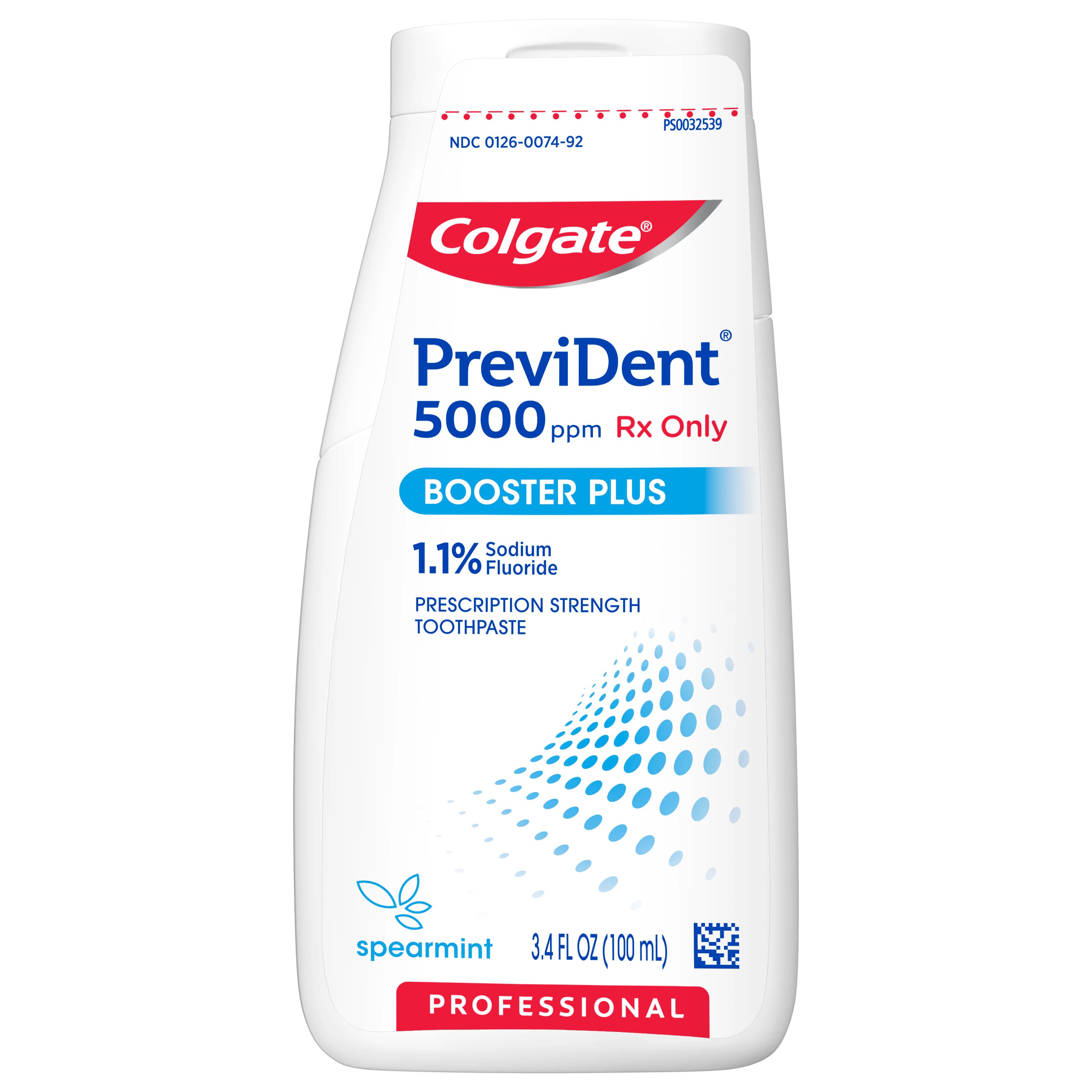 PreviDent 5000 ppm Booster Plus Toothpaste, 1.1% NaF, Spearmint, 3.4 oz Bottle - PreviDent 5000 ppm Booster Plus Toothpaste - Image 1