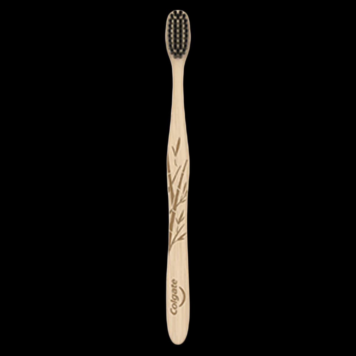 Colgate Bamboo Charcoal Toothbrushes, Adult, Soft Bristles, Natural, 6/Box - Bamboo Charcoal Toothbrushes - Image 1