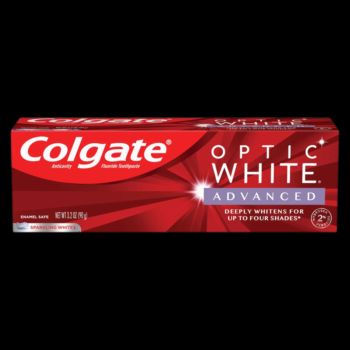 Colgate Optic White Advanced Whitening Toothpaste, Fresh Mint, 3.2 oz, Fluoride, 24/Case thumbnail 2