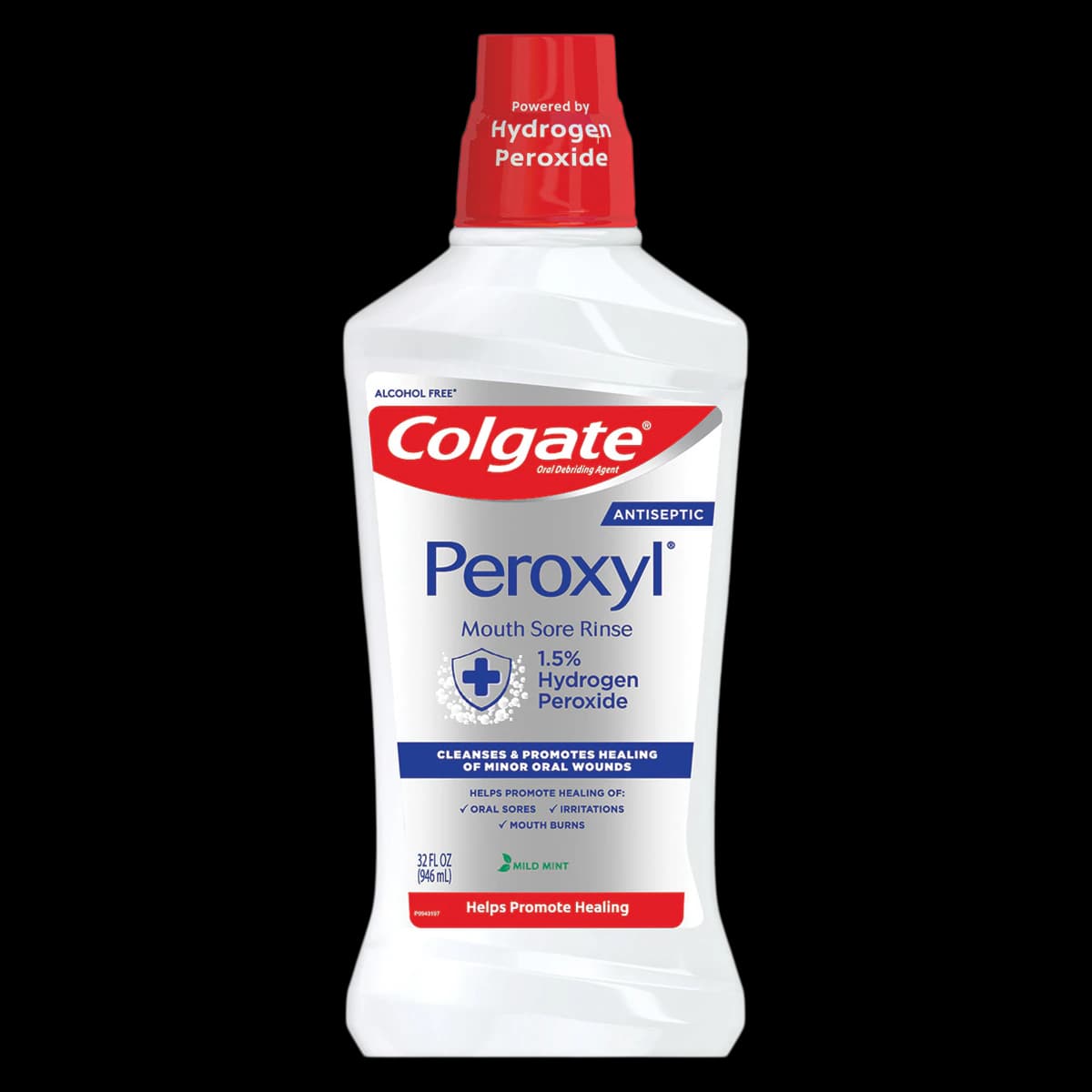 Colgate Peroxyl Mouth Sore Rinse, 1.5% Hydrogen Peroxide, Alcohol-Free, Mild Mint, 32 oz Bottle - Peroxyl Mouth Sore Rinse - Image 1