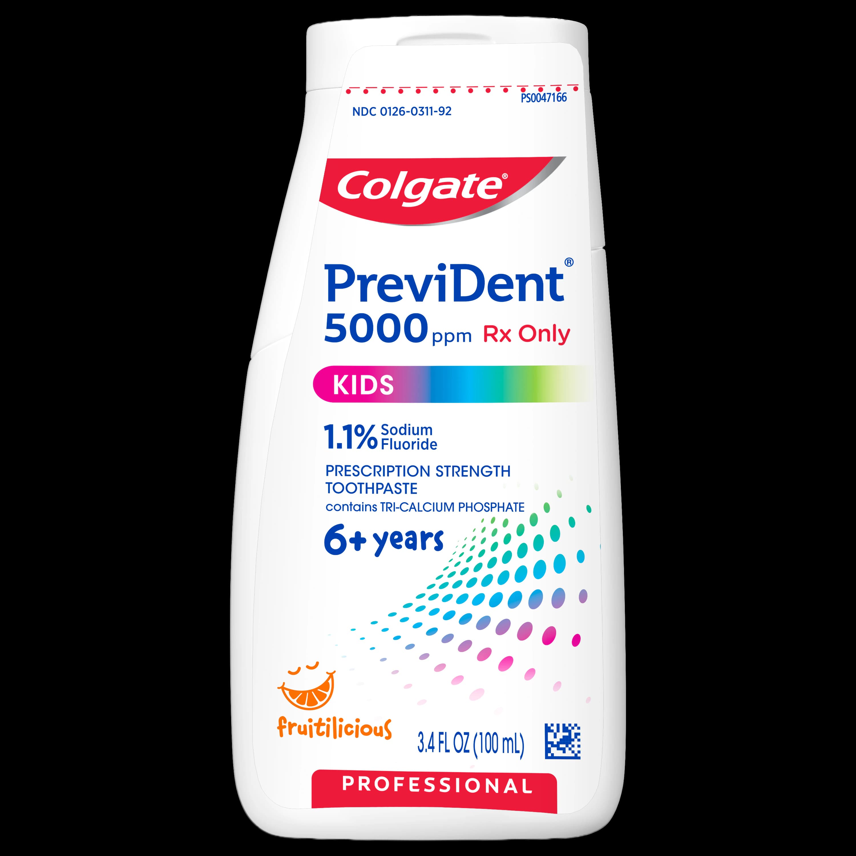 Colgate PreviDent 5000 ppm Kids 1.1% Sodium Fluoride Toothpaste Gel, Fruitilicious Flavor, 3.4 oz, Rx Only - PreviDent 5000 ppm Kids 1.1% Sodium Fluoride Toothpaste - Image 1