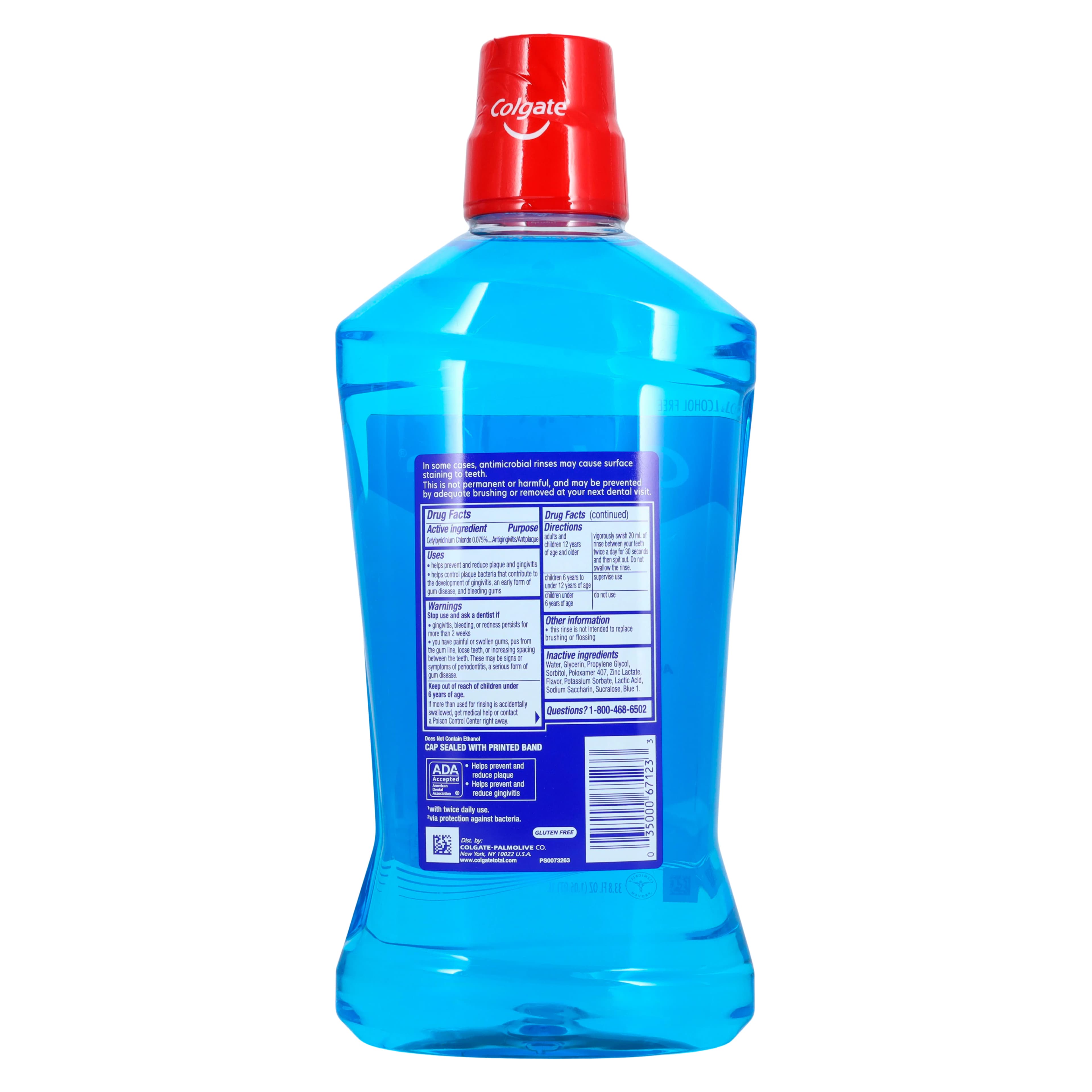 Colgate Total Mouthwash Peppermint Bundle, 1 Liter, Cetylpyridinium Chloride 0.075%, 6/Box thumbnail 3