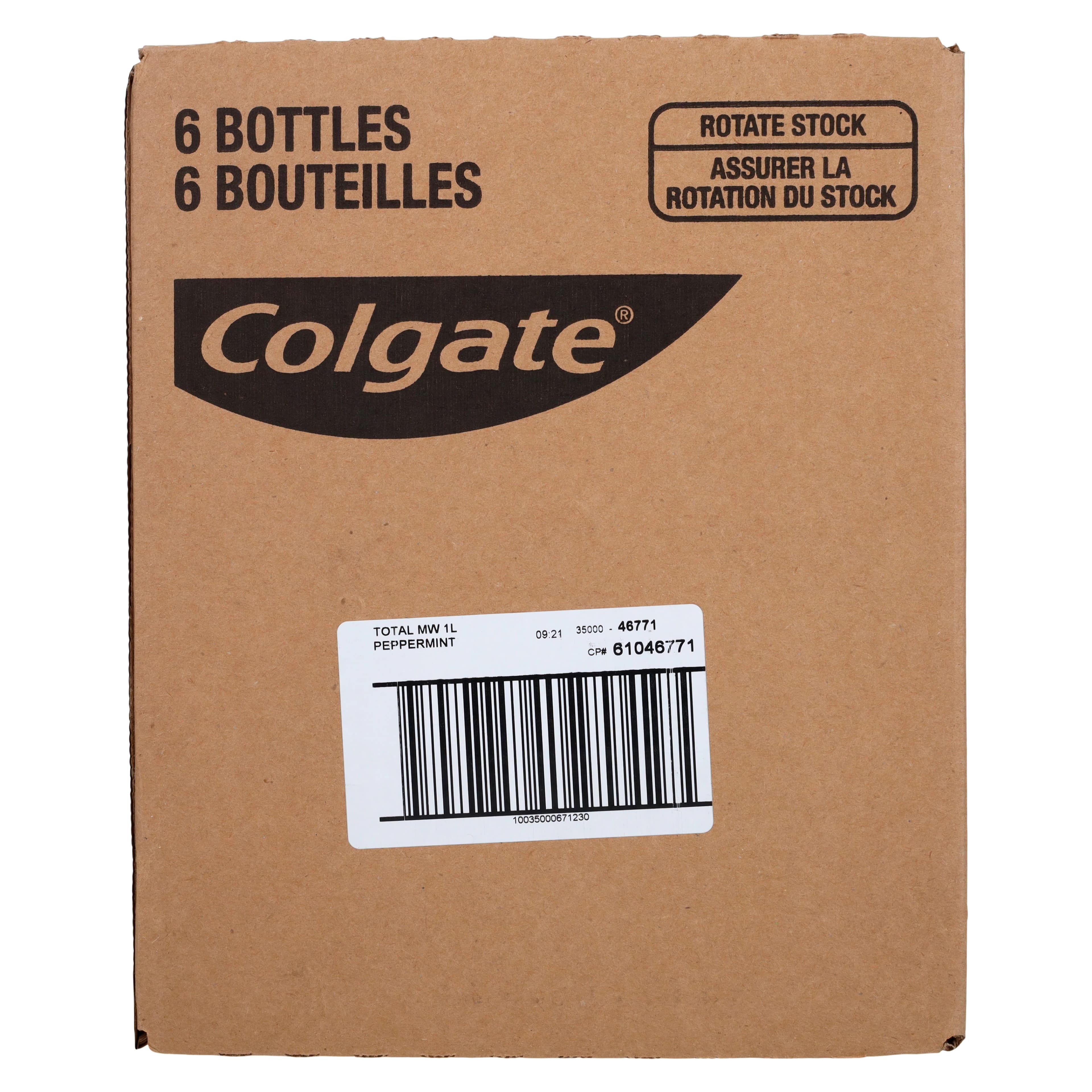 Colgate Total Mouthwash Peppermint Bundle, 1 Liter, Cetylpyridinium Chloride 0.075%, 6/Box thumbnail 7